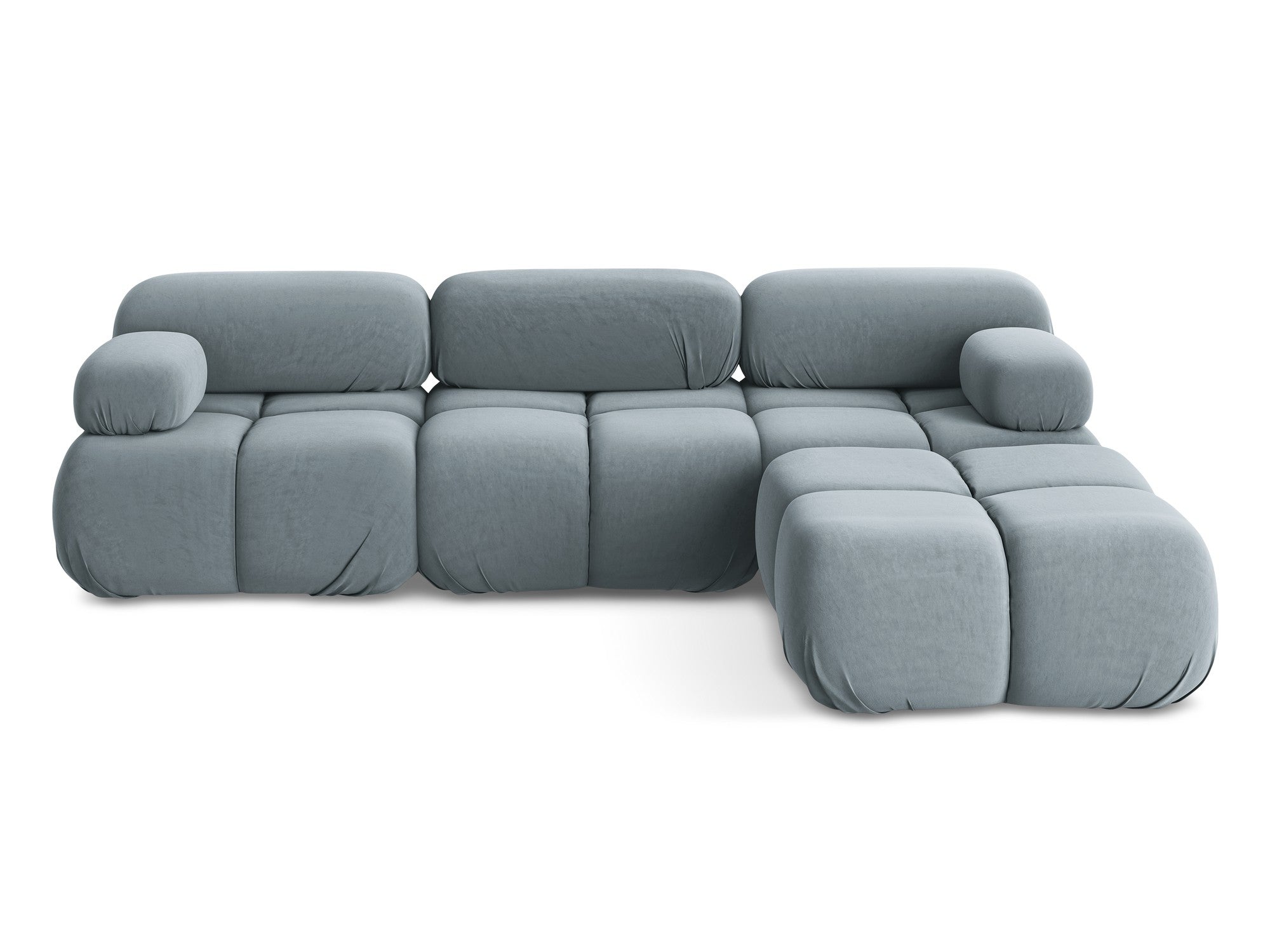 Universal velvet modular corner sofa LOKUA light blue