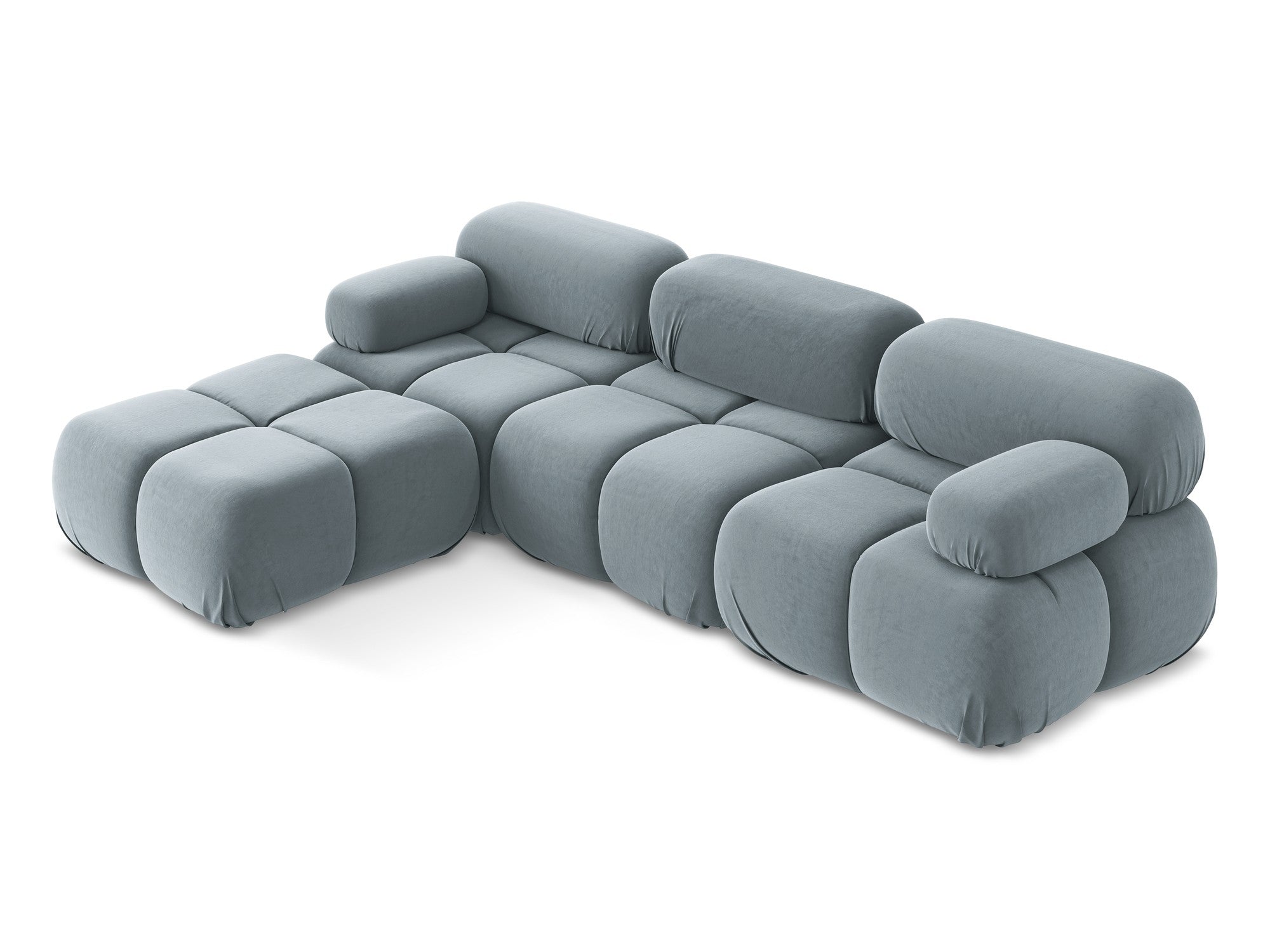 Universal velvet modular corner sofa LOKUA light blue