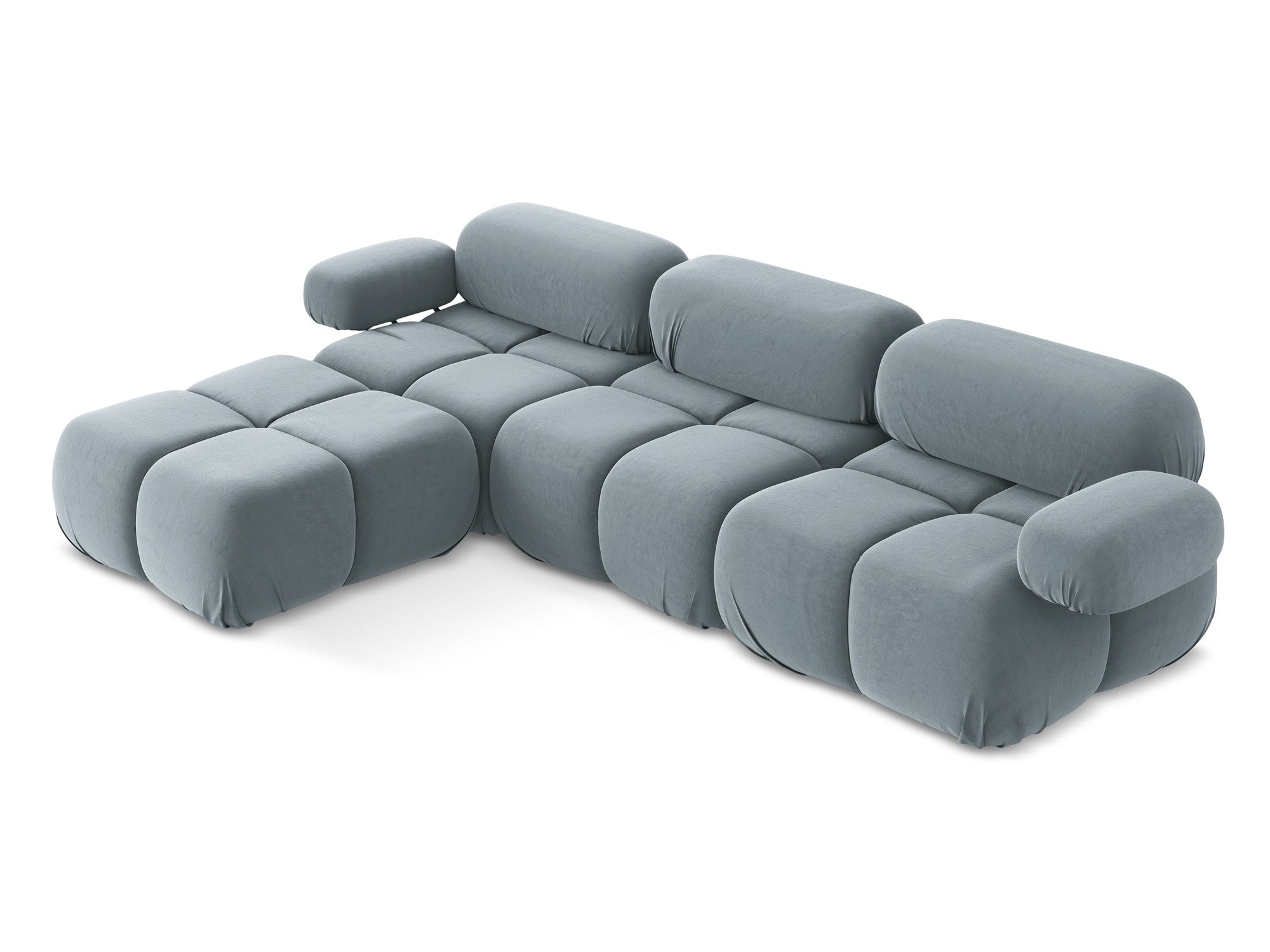 Universal velvet modular corner sofa LOKUA light blue