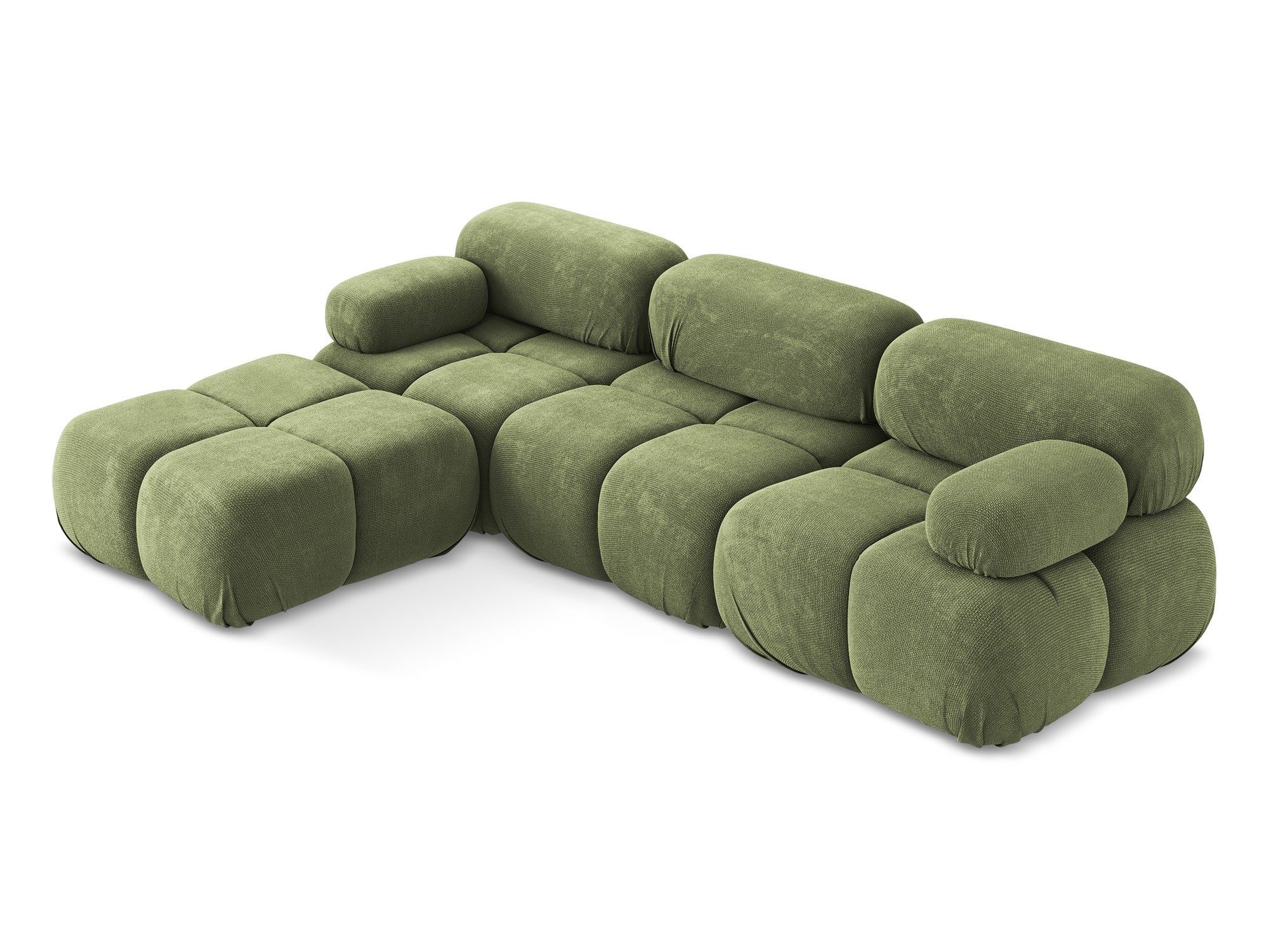 Universal modular corner sofa LOKUA green chenille