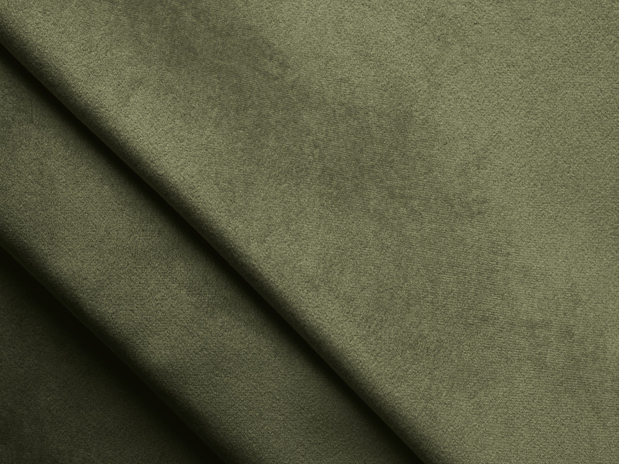 Left-sided velvet modular corner sofa LOKUA in olive green