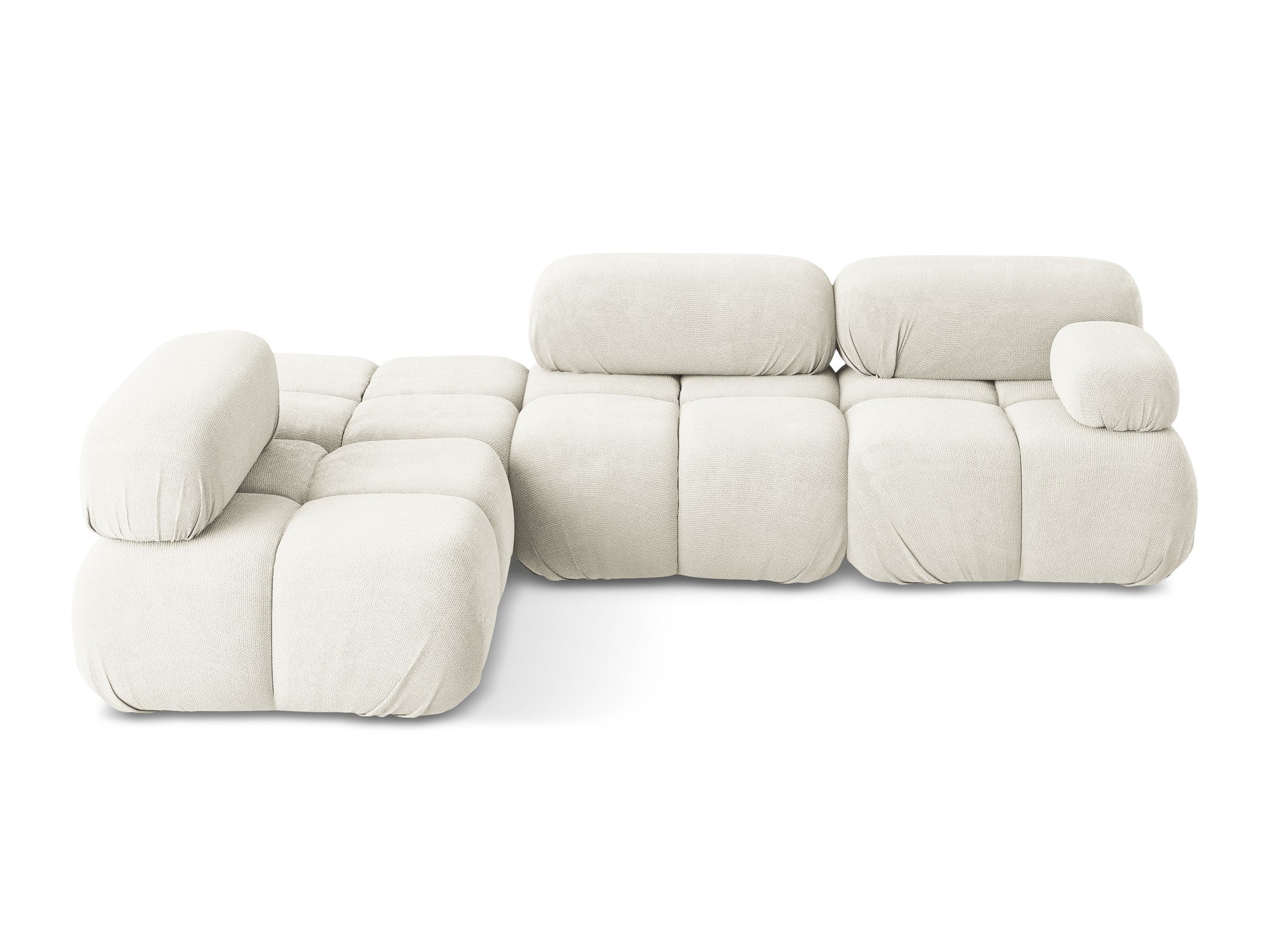 Left-sided modular corner sofa LOKUA white chenille