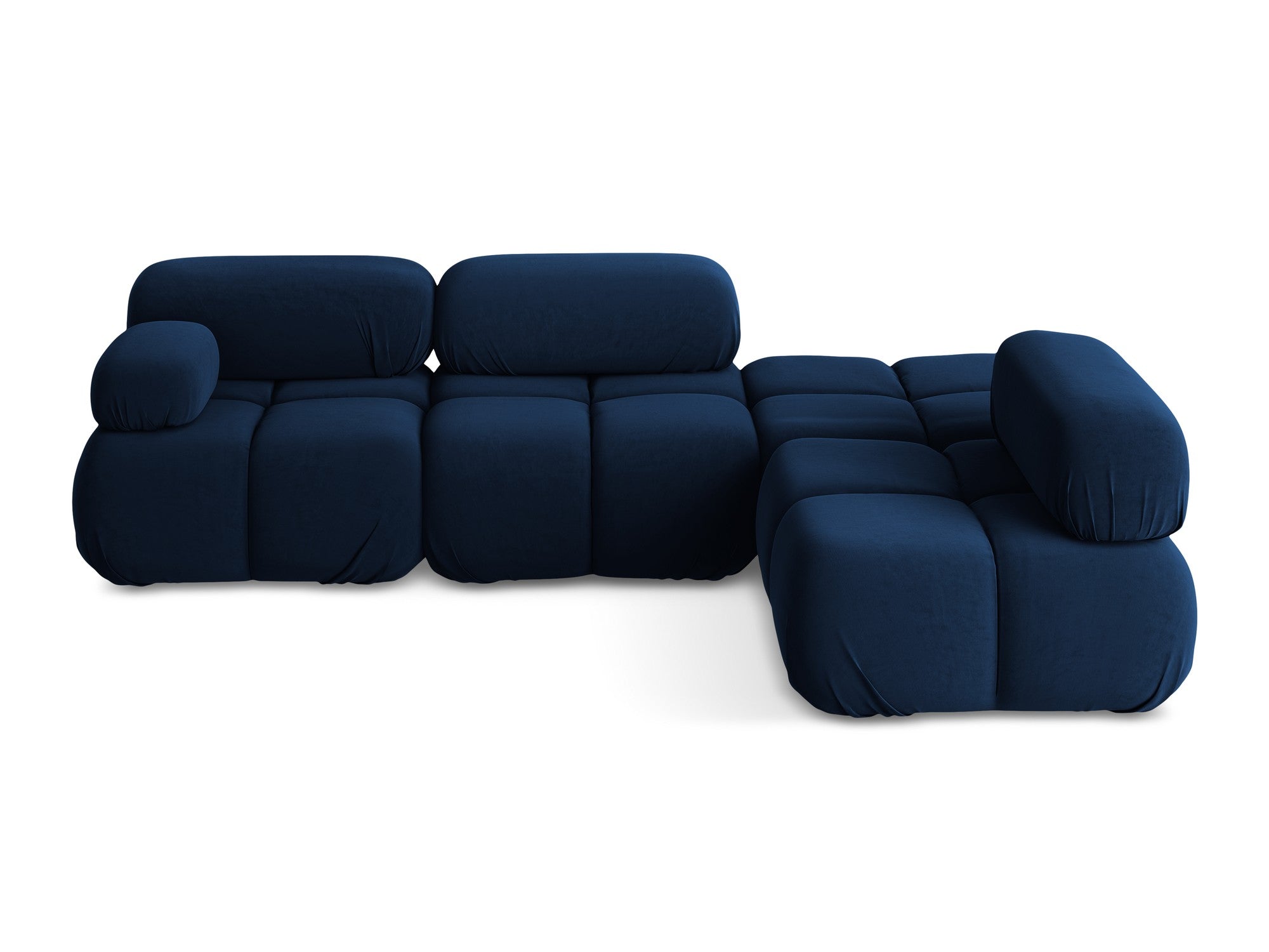 Right-facing modular velvet corner sofa LOKUA royal blue