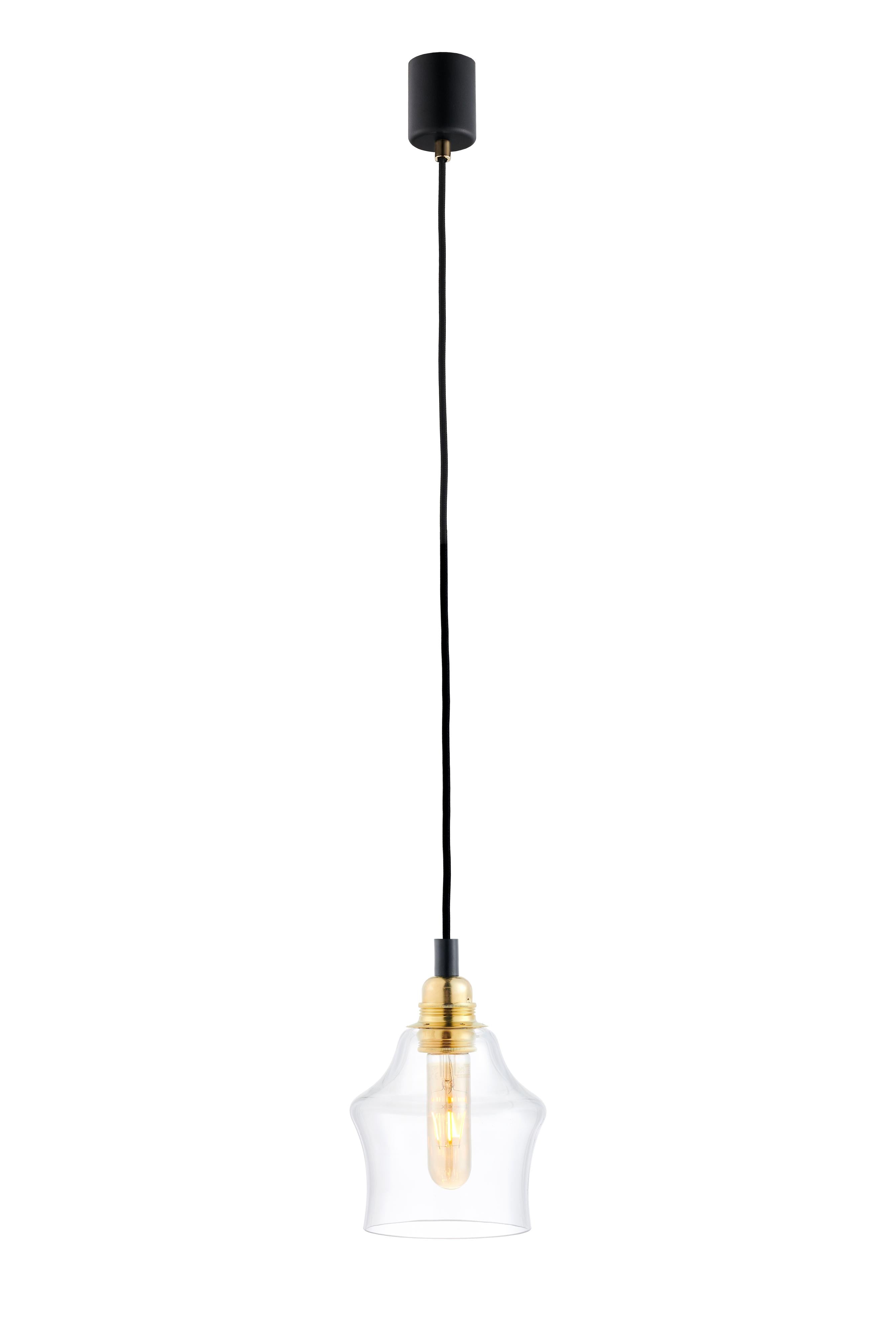 LONGIS II transparent pendant lamp with gold