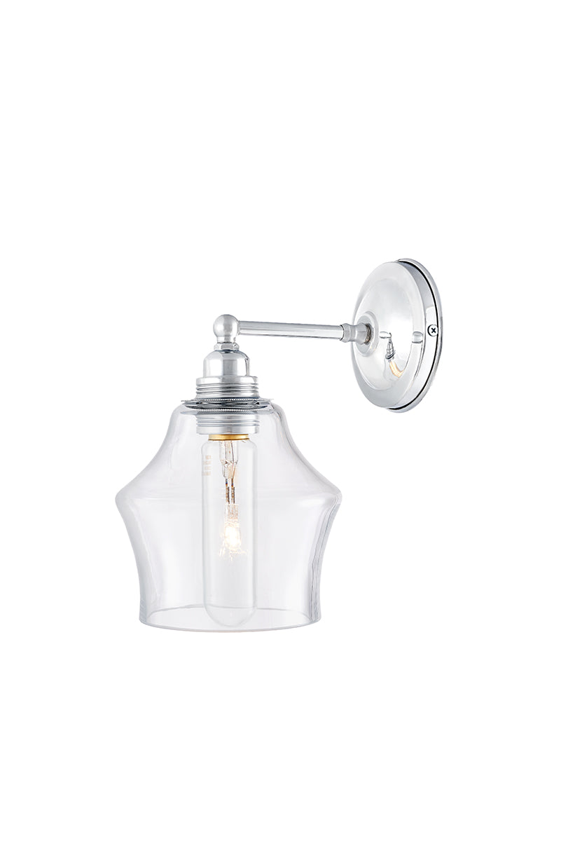 Wandleuchte LONGIS II transparent mit glänzendem Chrom