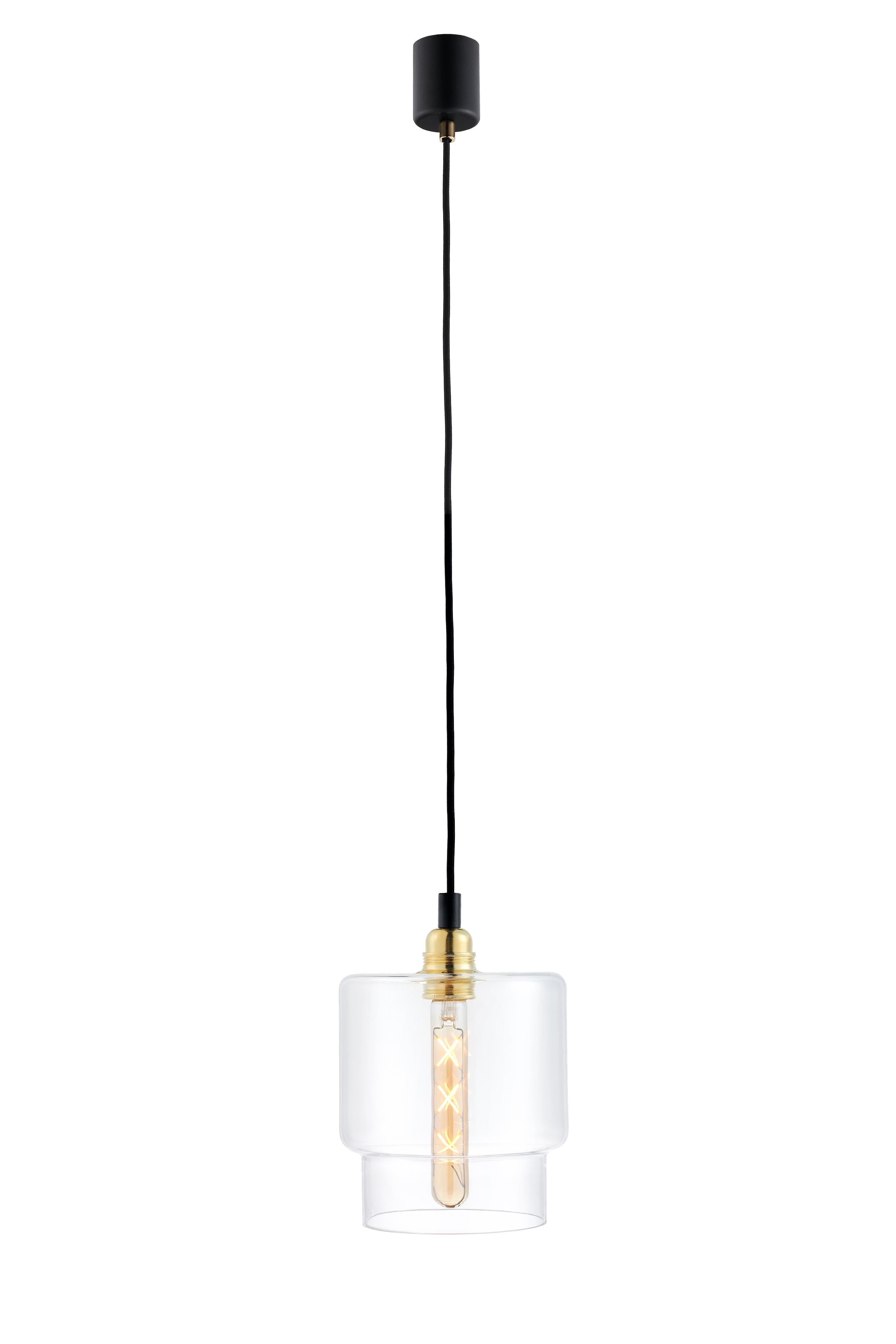 Pendelleuchte LONGIS IV transparent mit Gold