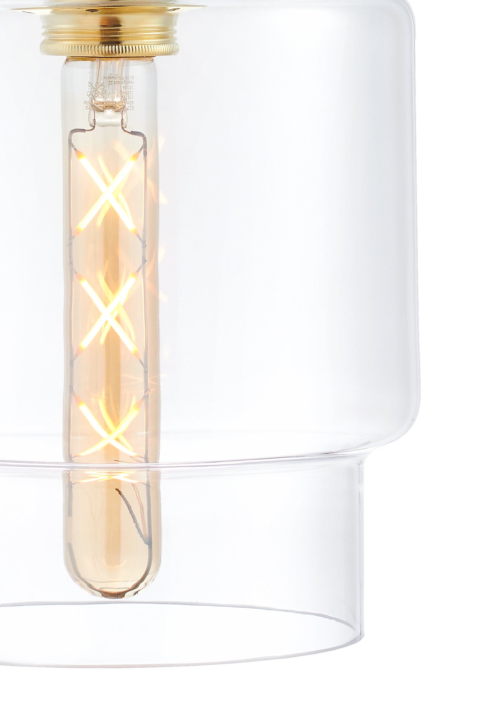 Pendelleuchte LONGIS IV transparent mit Gold