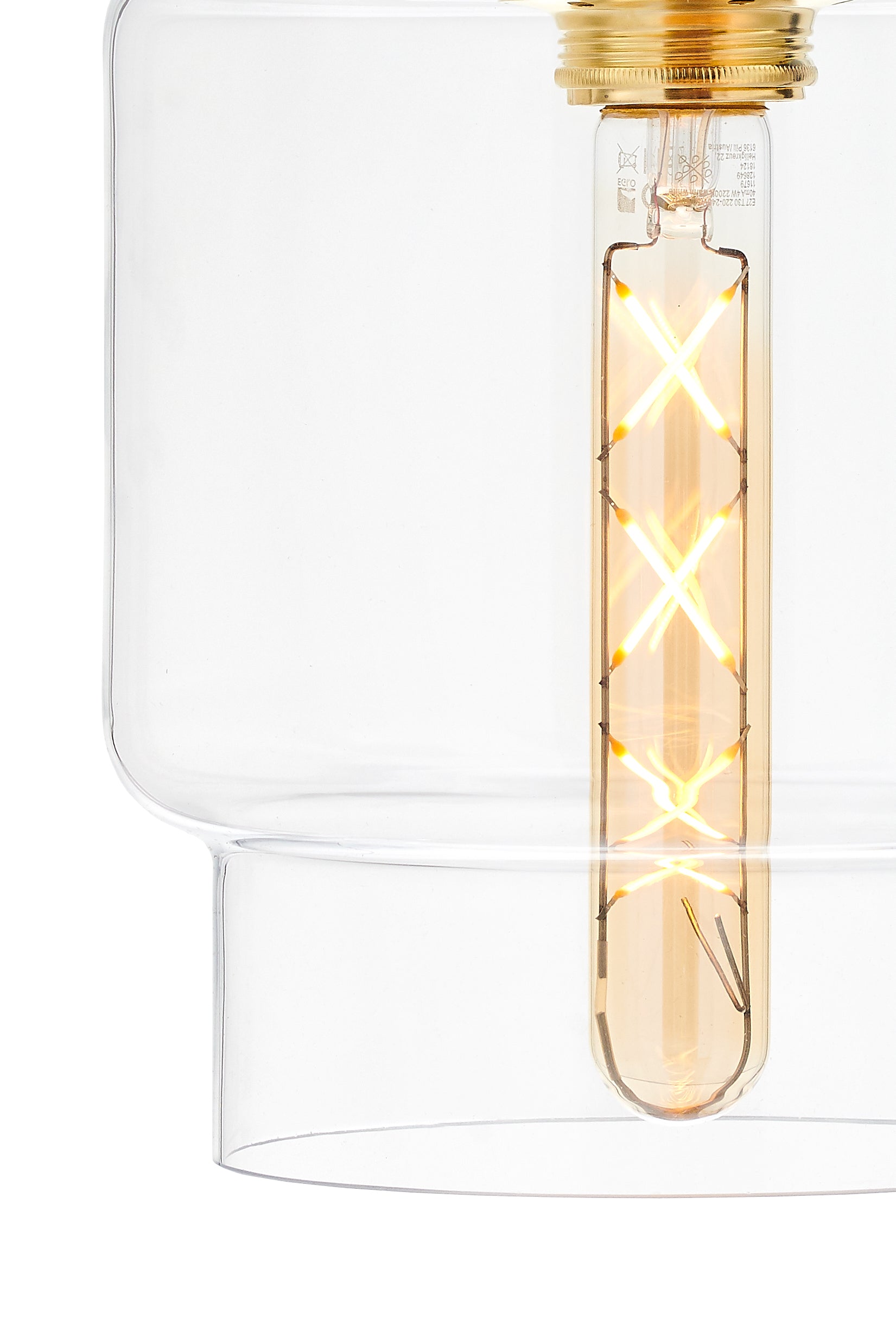 Wandleuchte LONGIS IV transparent mit Schwarz und Gold