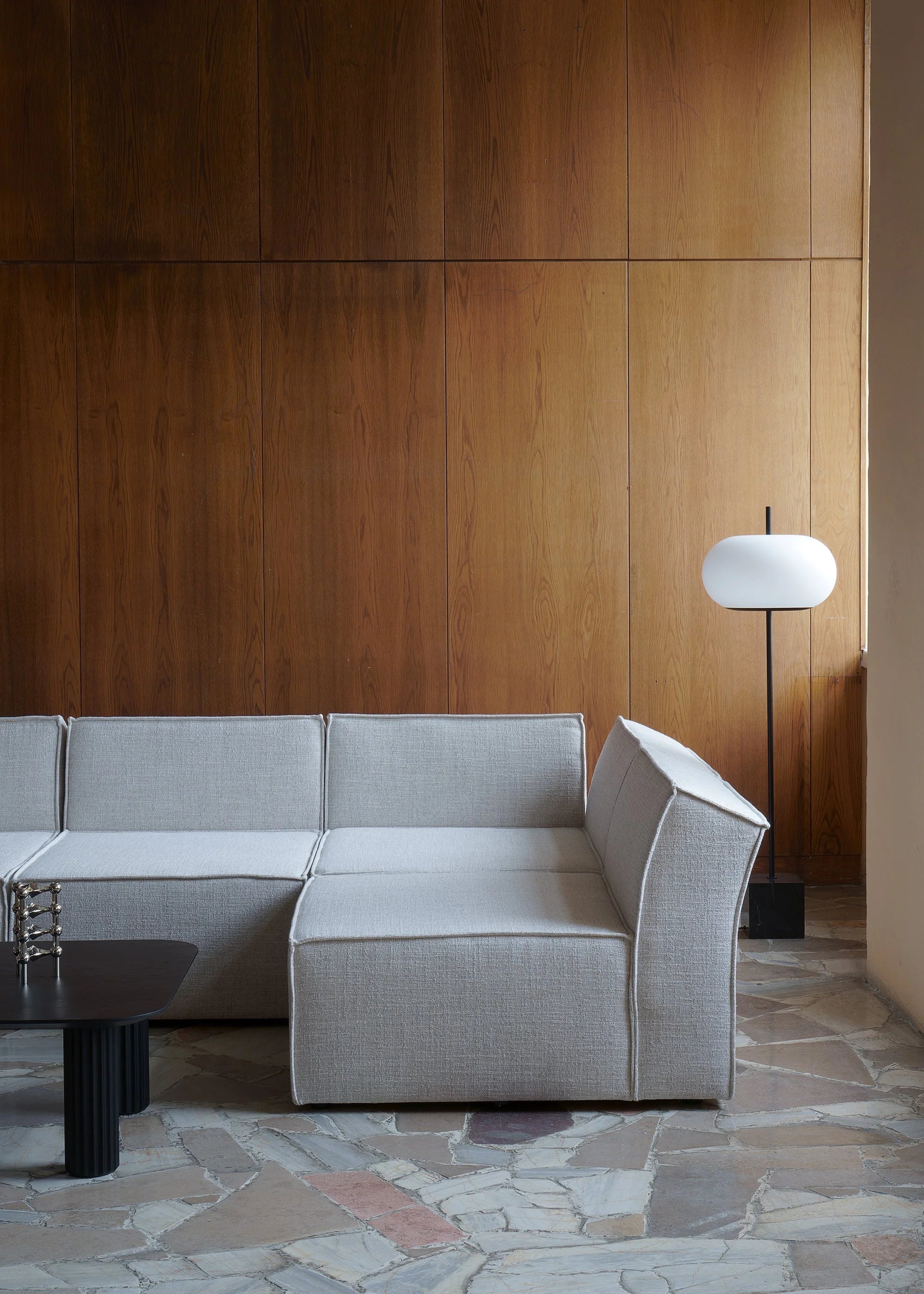 ANDO modular sofa - right-side module brown boucle