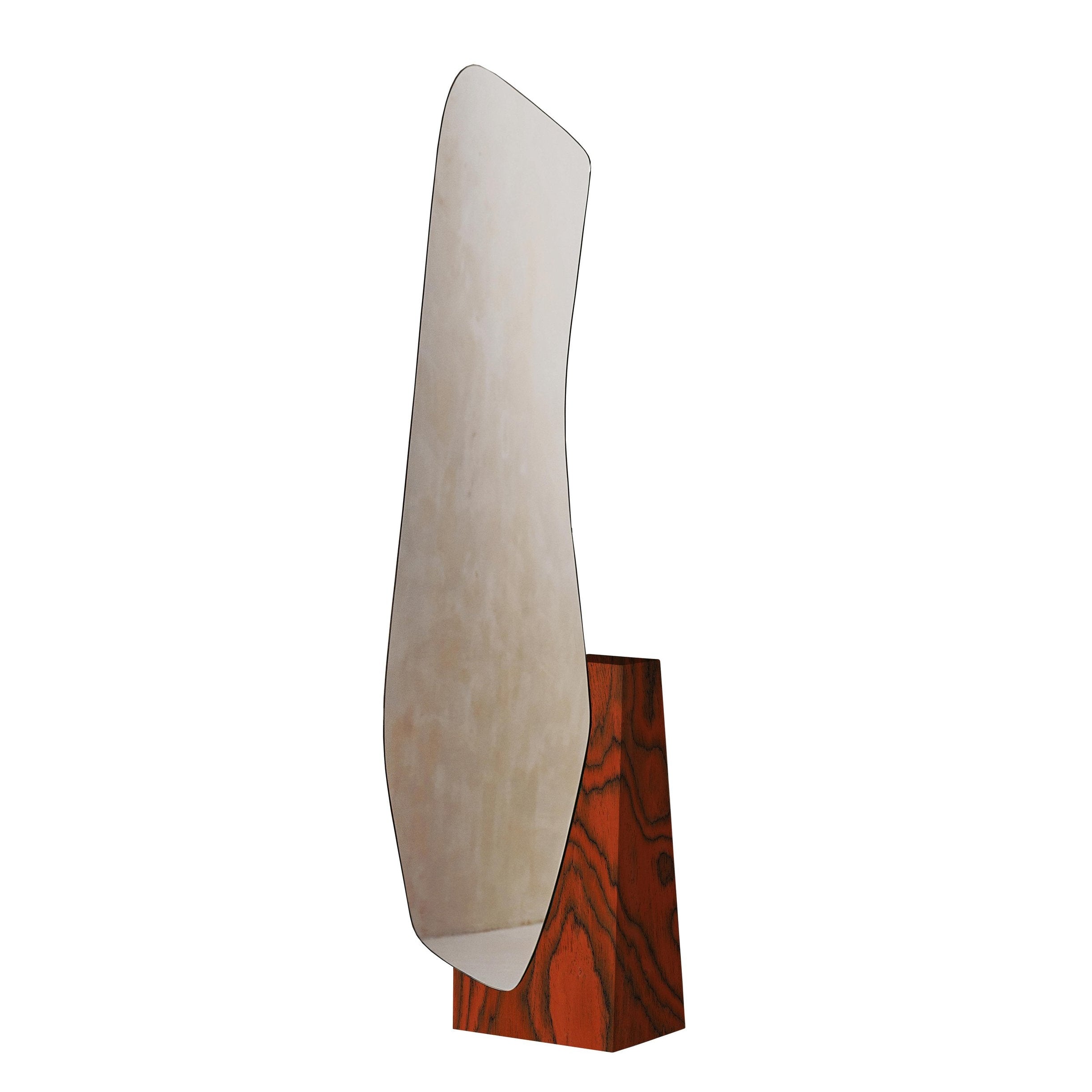LAKE 5 ALPI red wooden veneer floor mirror