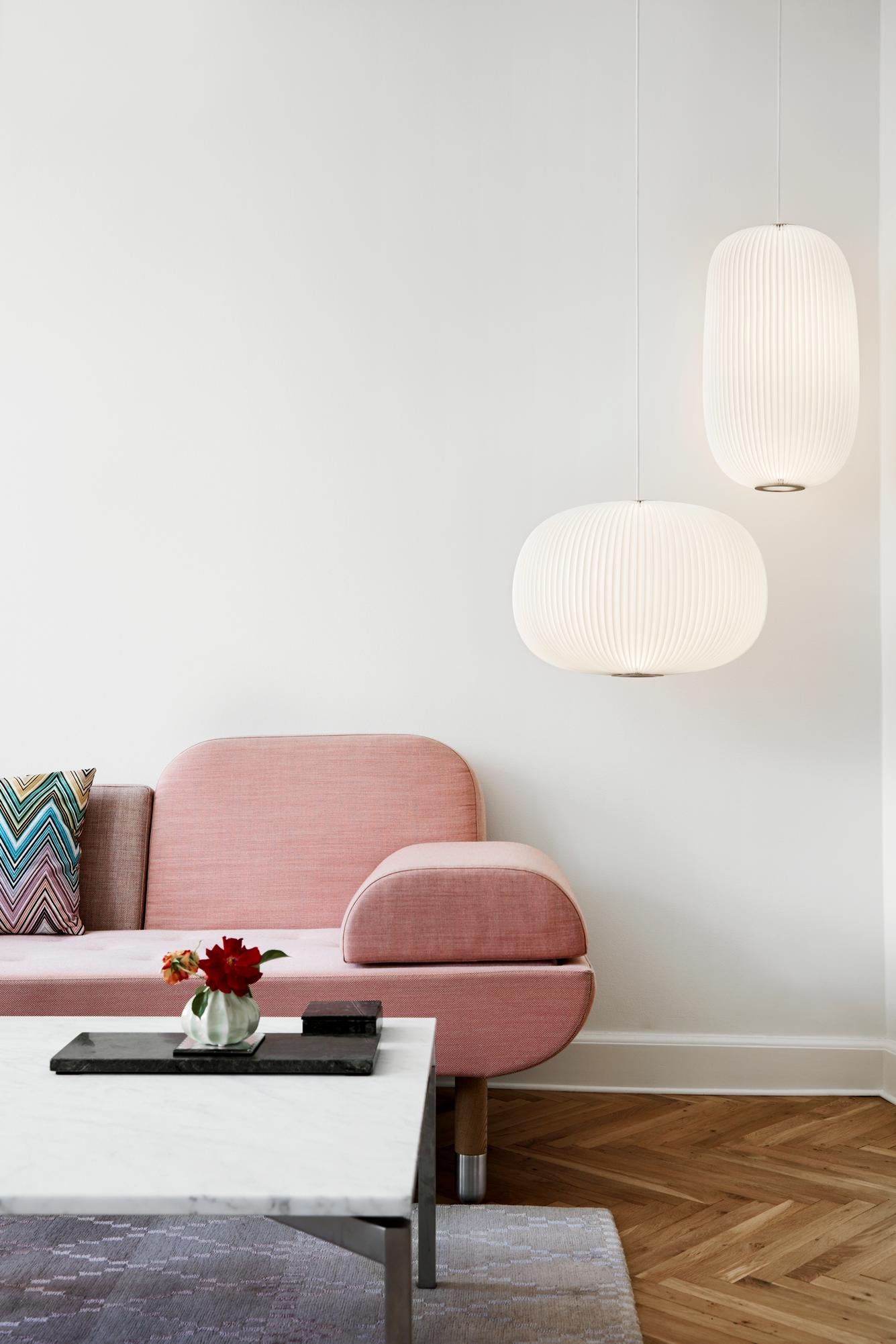 Hanging Lamp MODEL 132 LAMELLA 1 white with gold finish