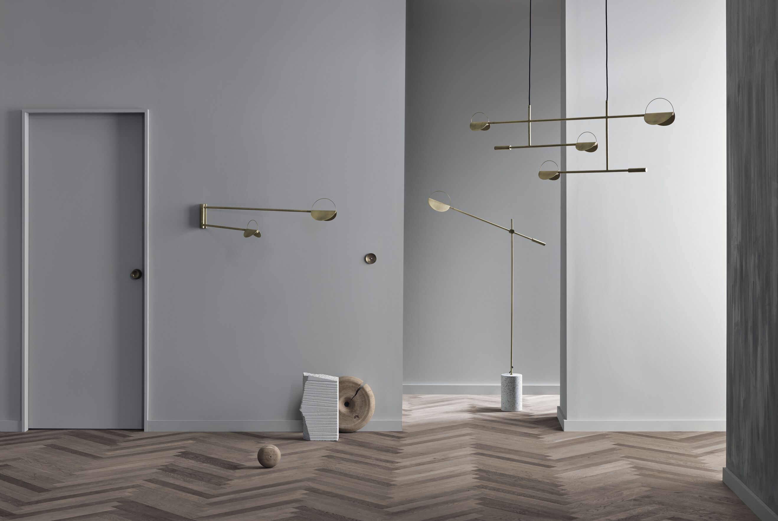 Wandleuchte mit zwei Armen LEAVES aus Messing