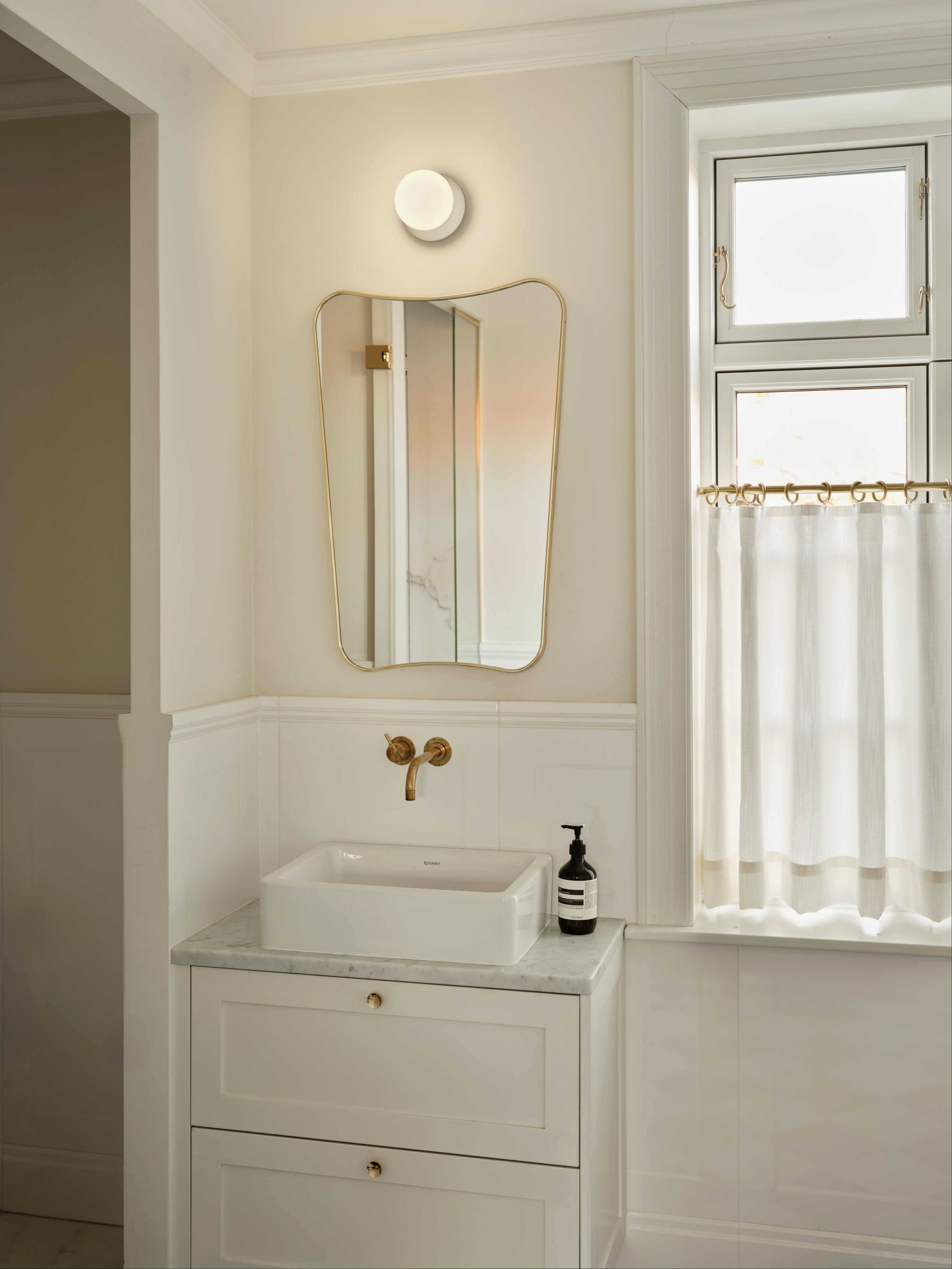 Recessed Wall Light LIILA in Silver with Opal Glass