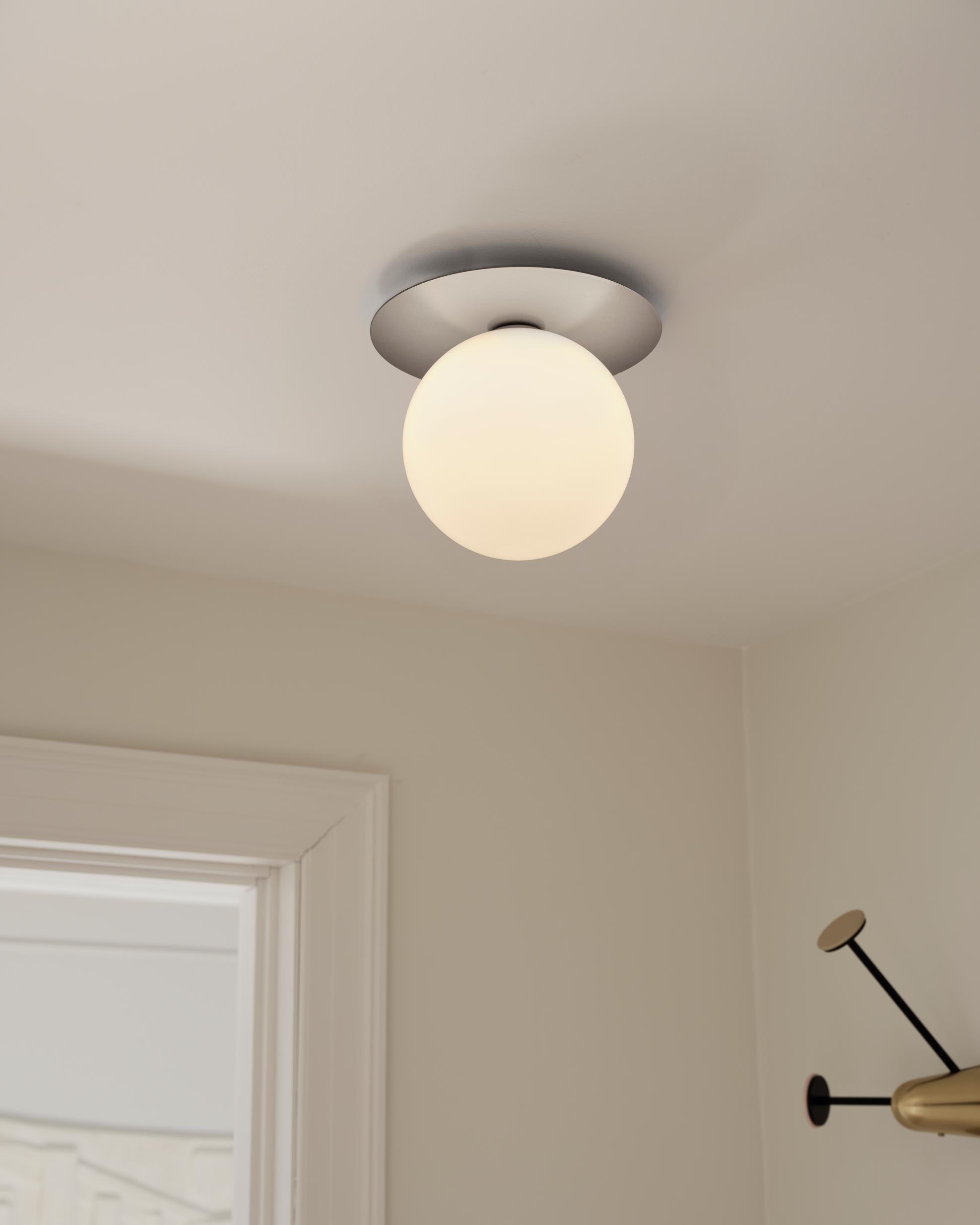 Recessed Wall Light LIILA in Silver with Opal Glass