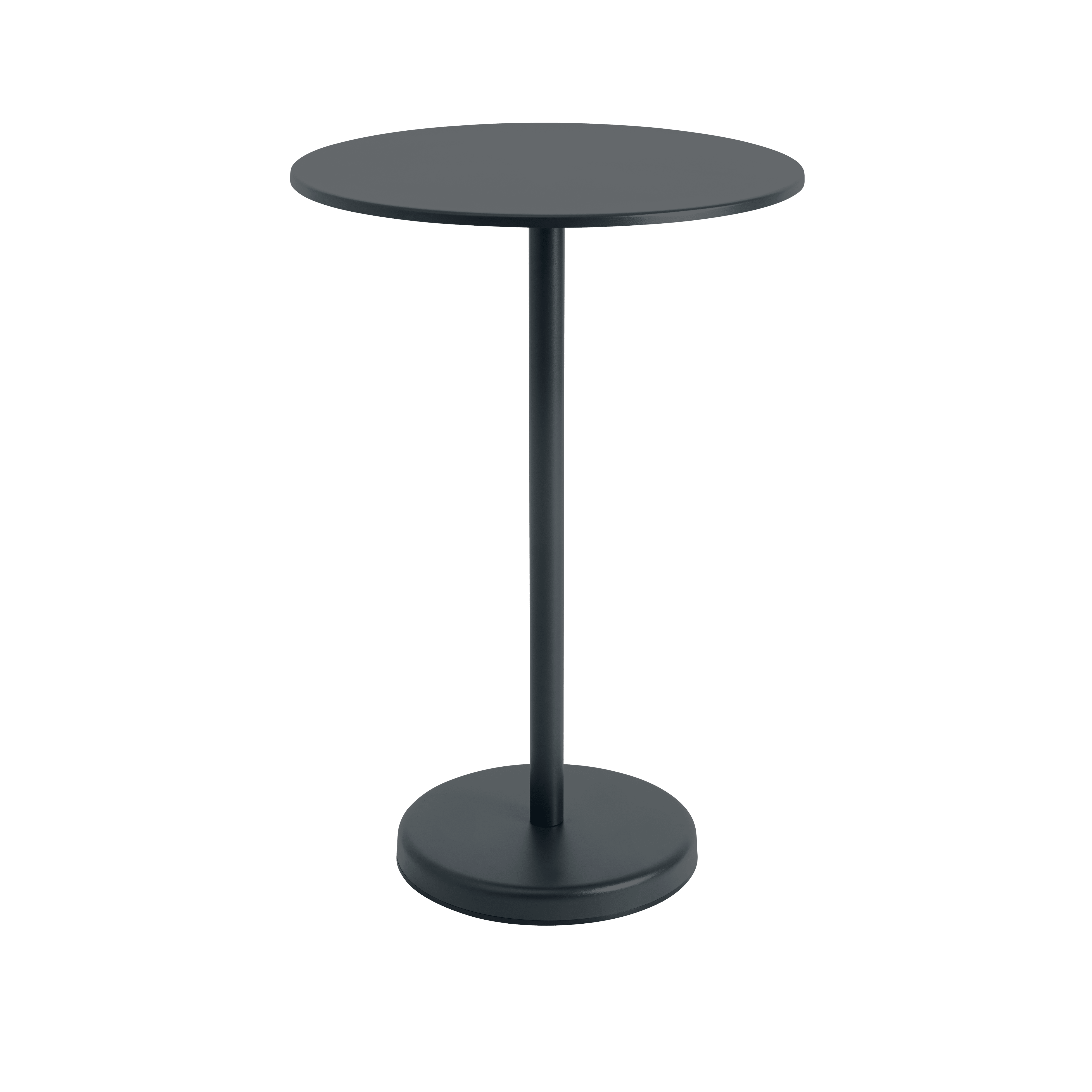 Round outdoor bar table LINEAR black steel