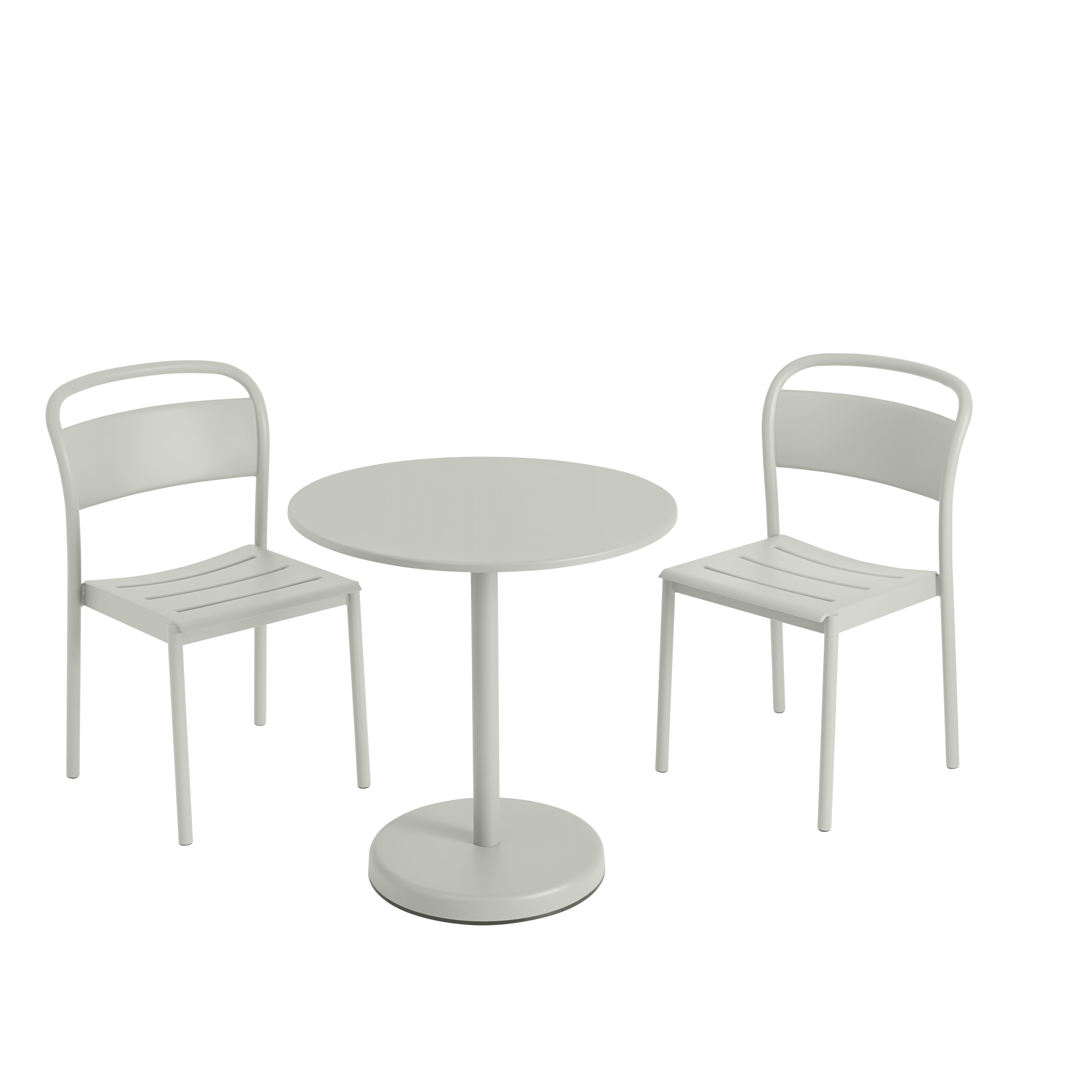 Round outdoor bar table LINEAR gray steel