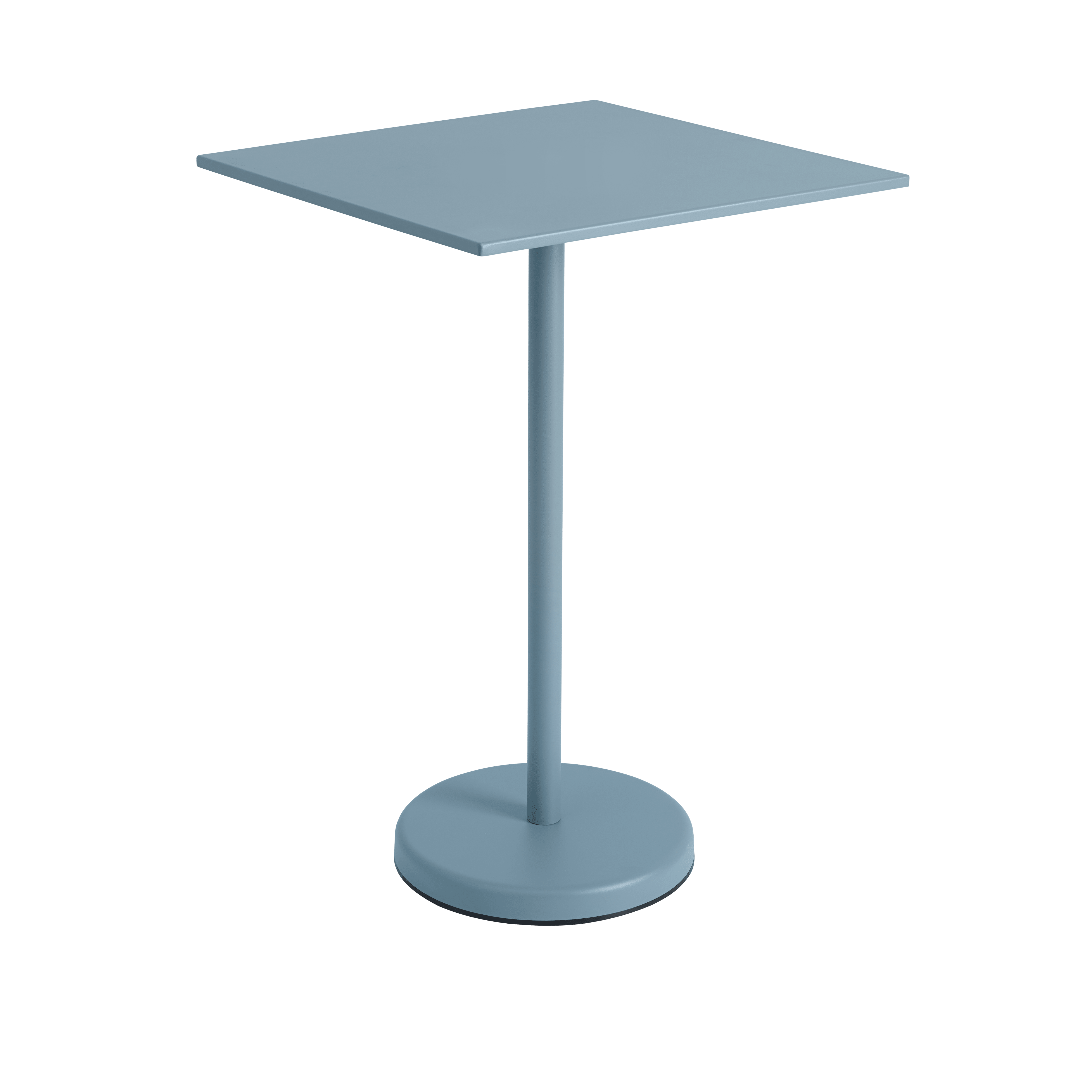 Outdoor bar table LINEAR blue steel