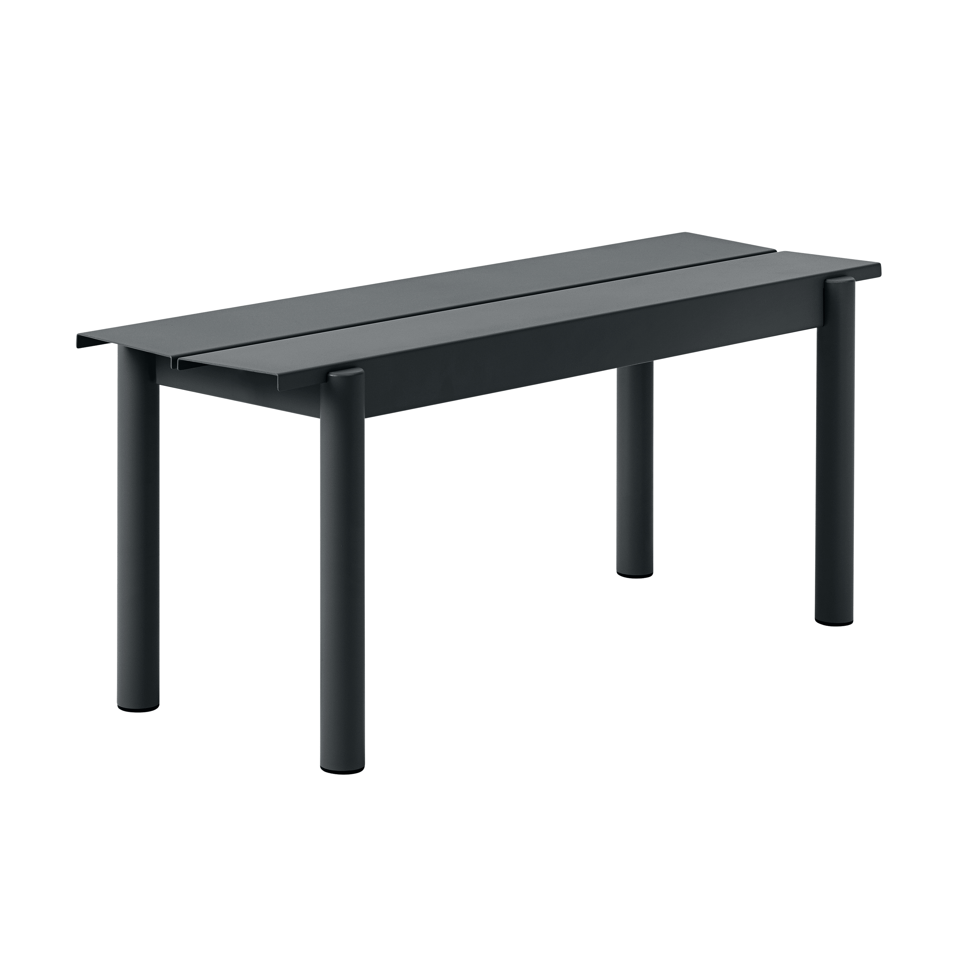 LINEAR Black Steel Outdoor Bench