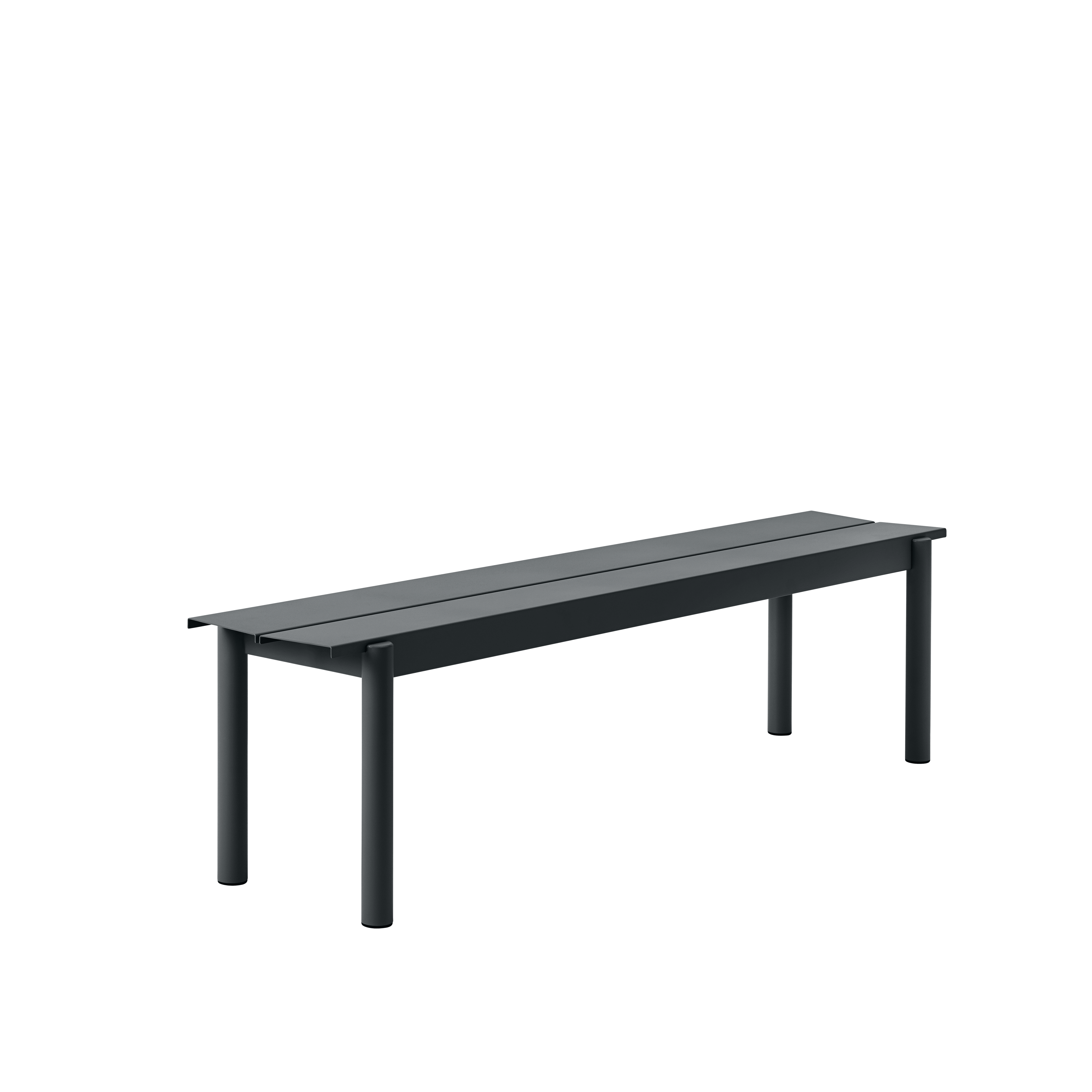 LINEAR Black Steel Outdoor Bench