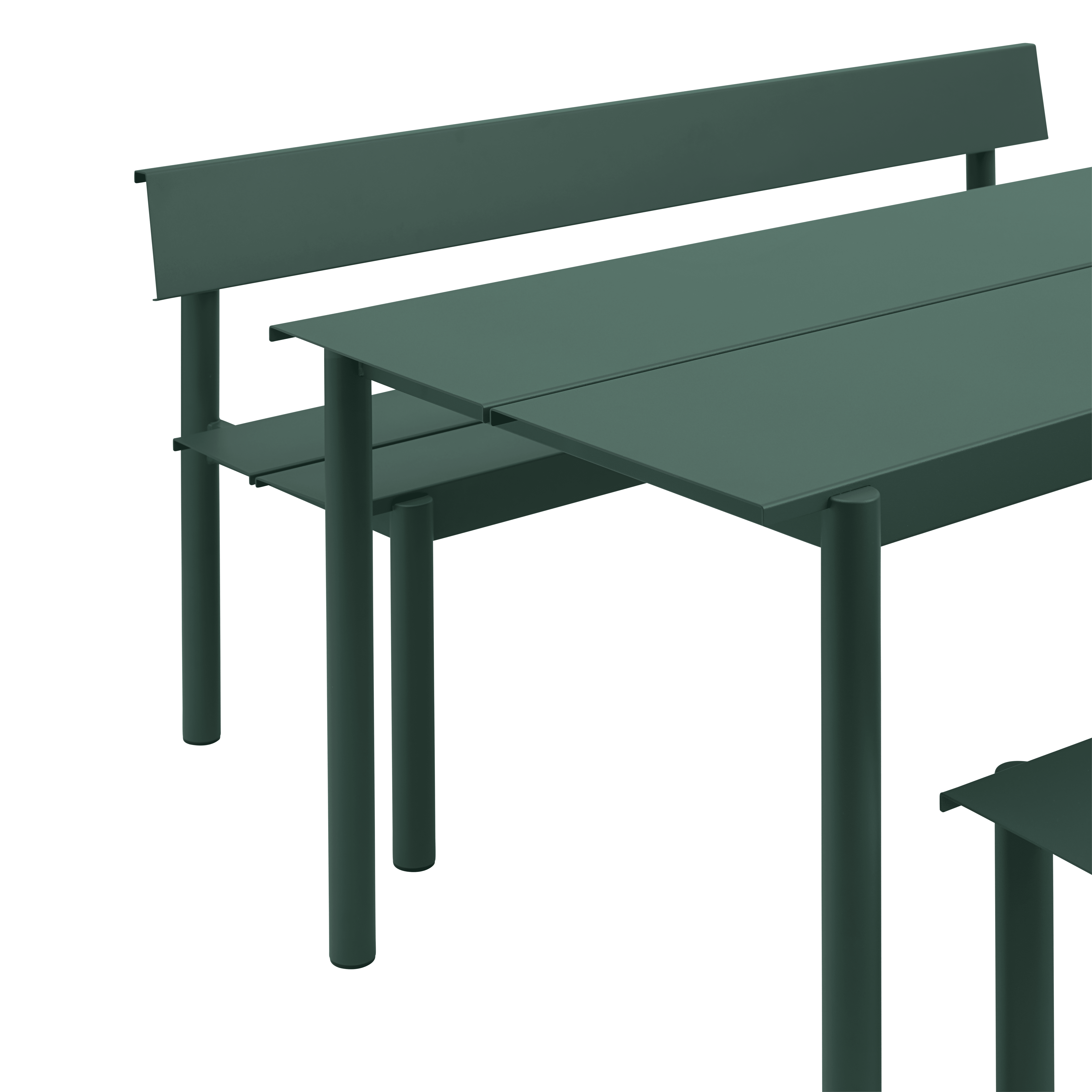 LINEAR Dark Green Steel Outdoor Table