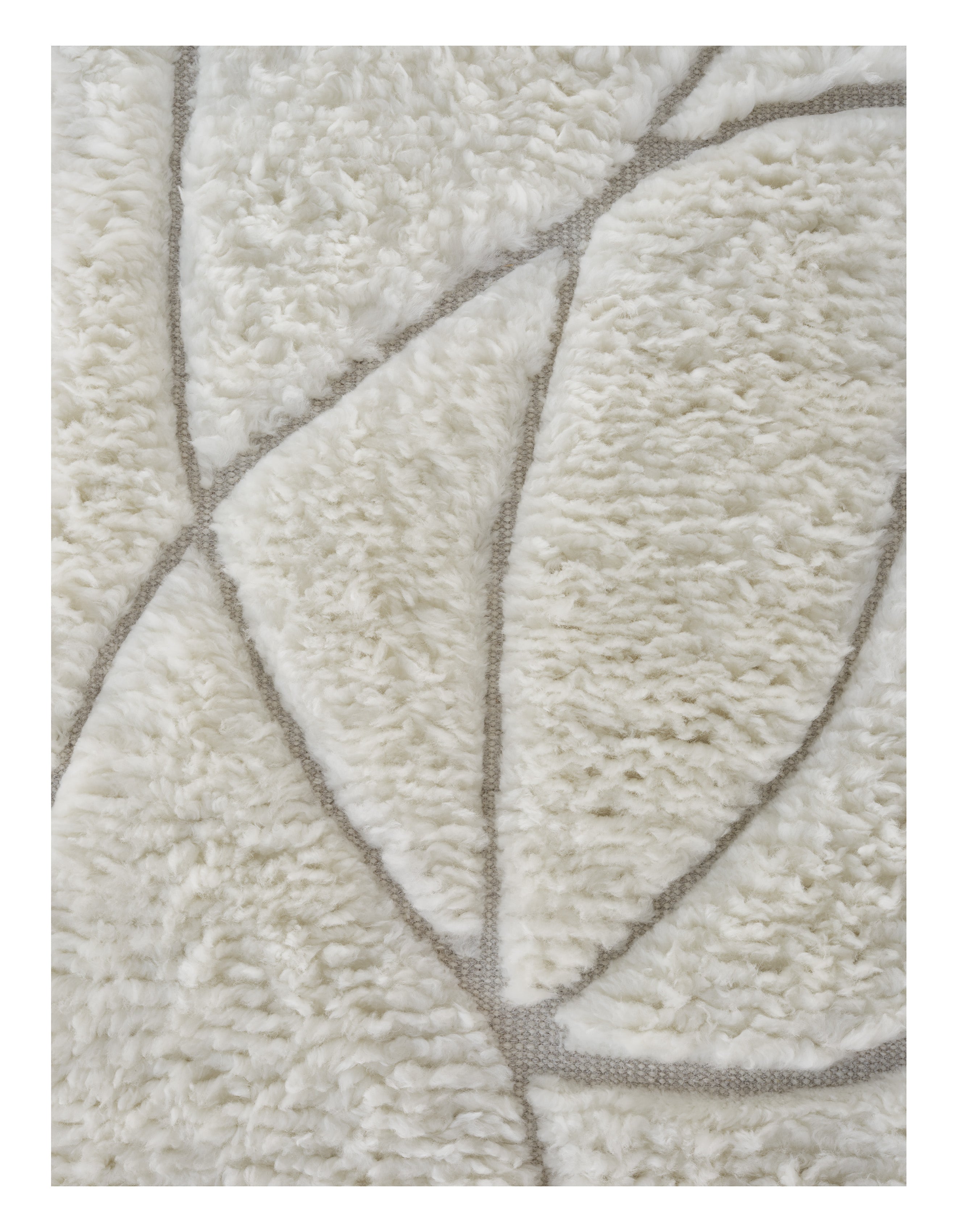 Teppich LINEAL SWEEP weiß mit beigem Muster