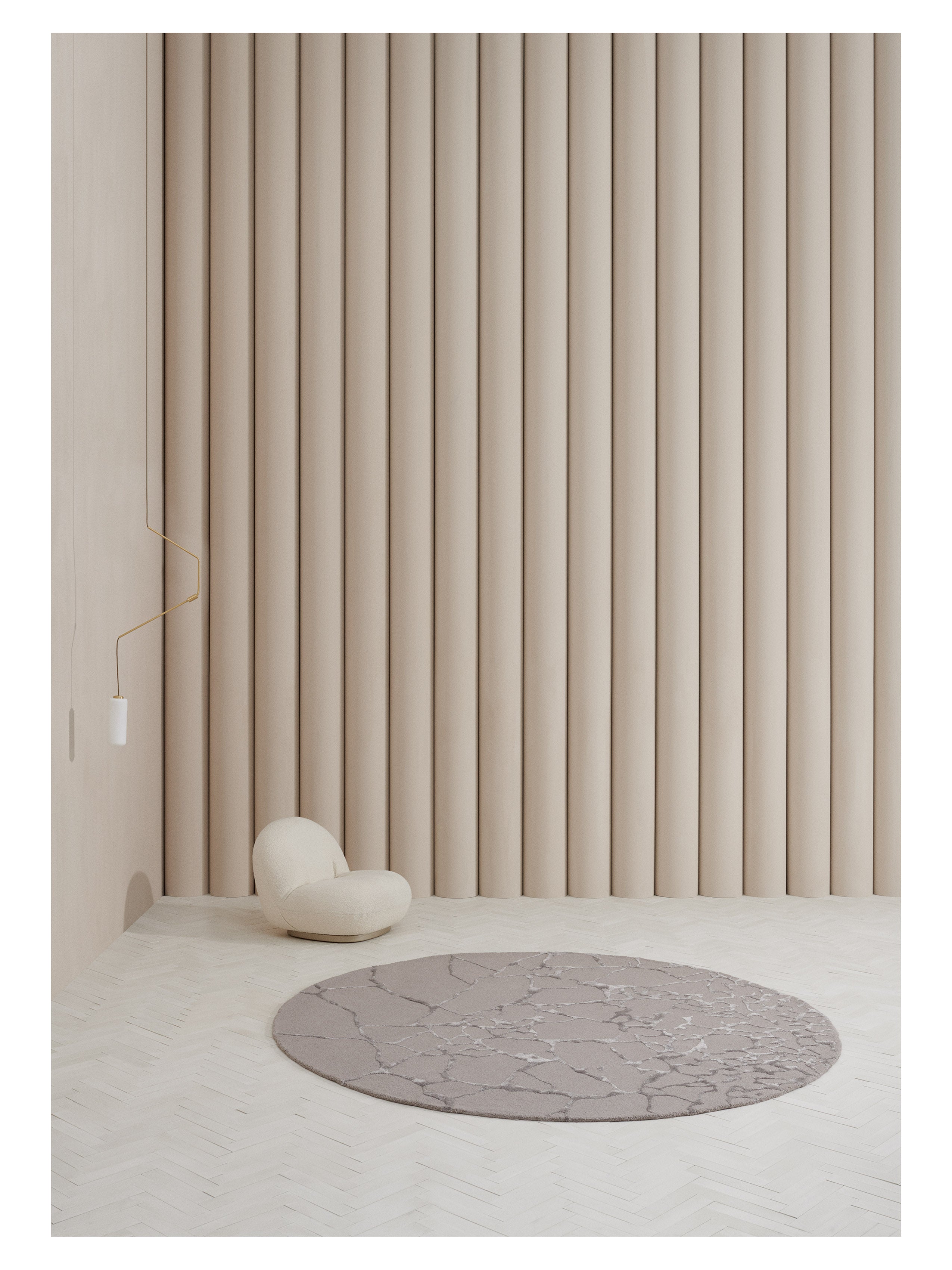Rundteppich MARMO - STONE grau