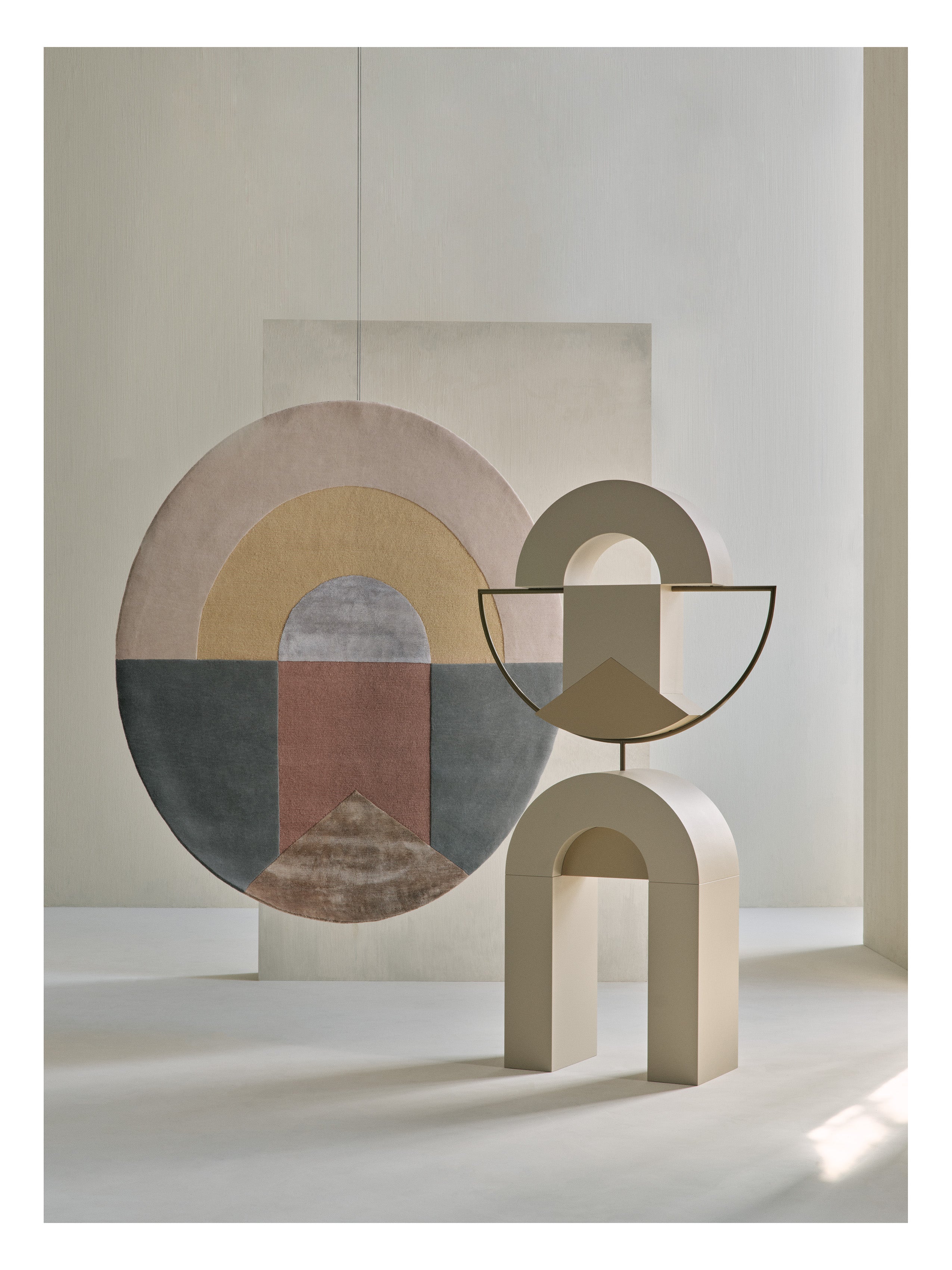 Rundteppich SERAPHIC SUN gelb mit grün