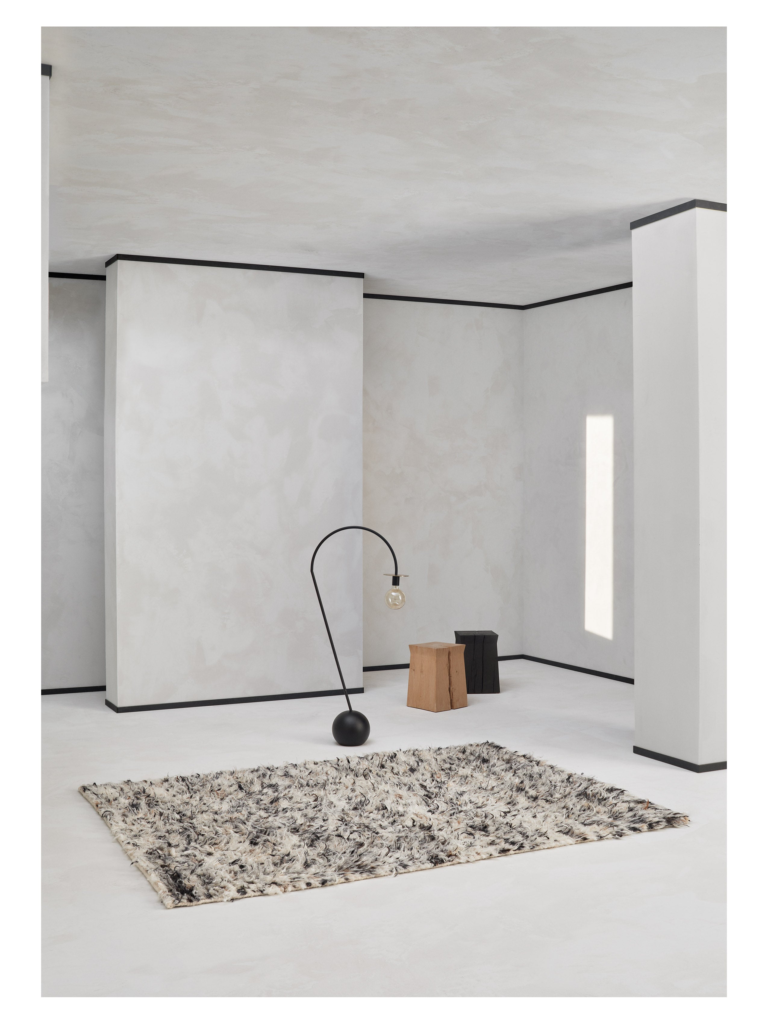 Teppich TURID beige mit Schwarz