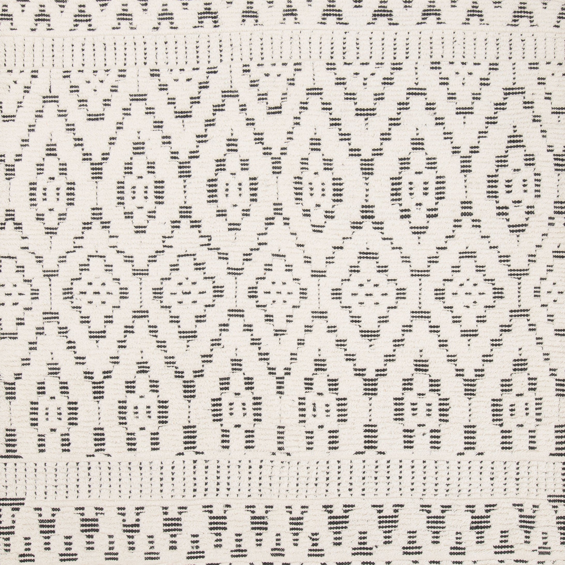 Teppich ZELBIO weiß mit schwarzem Muster