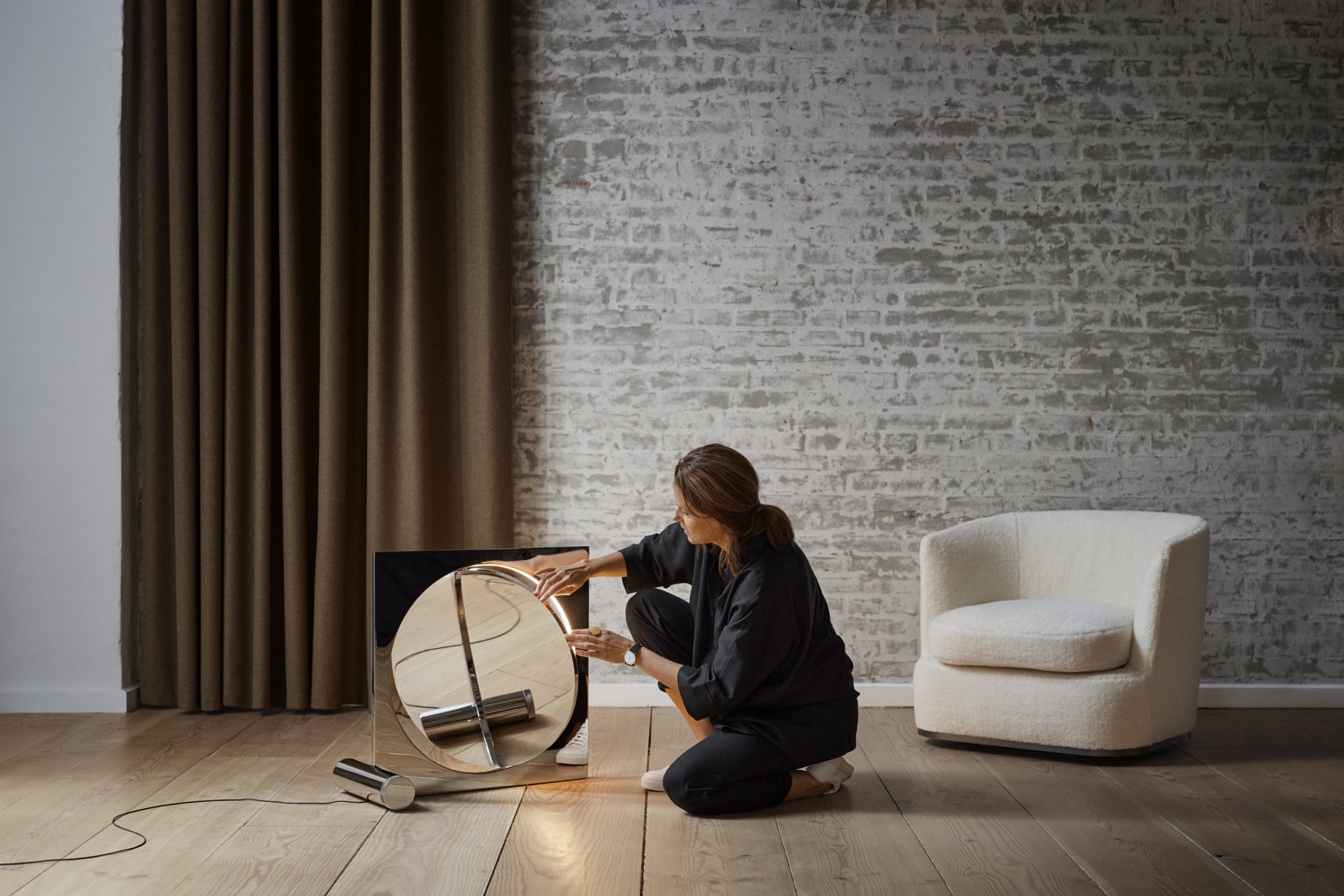 Stehlampe MOONSETTER verchromt