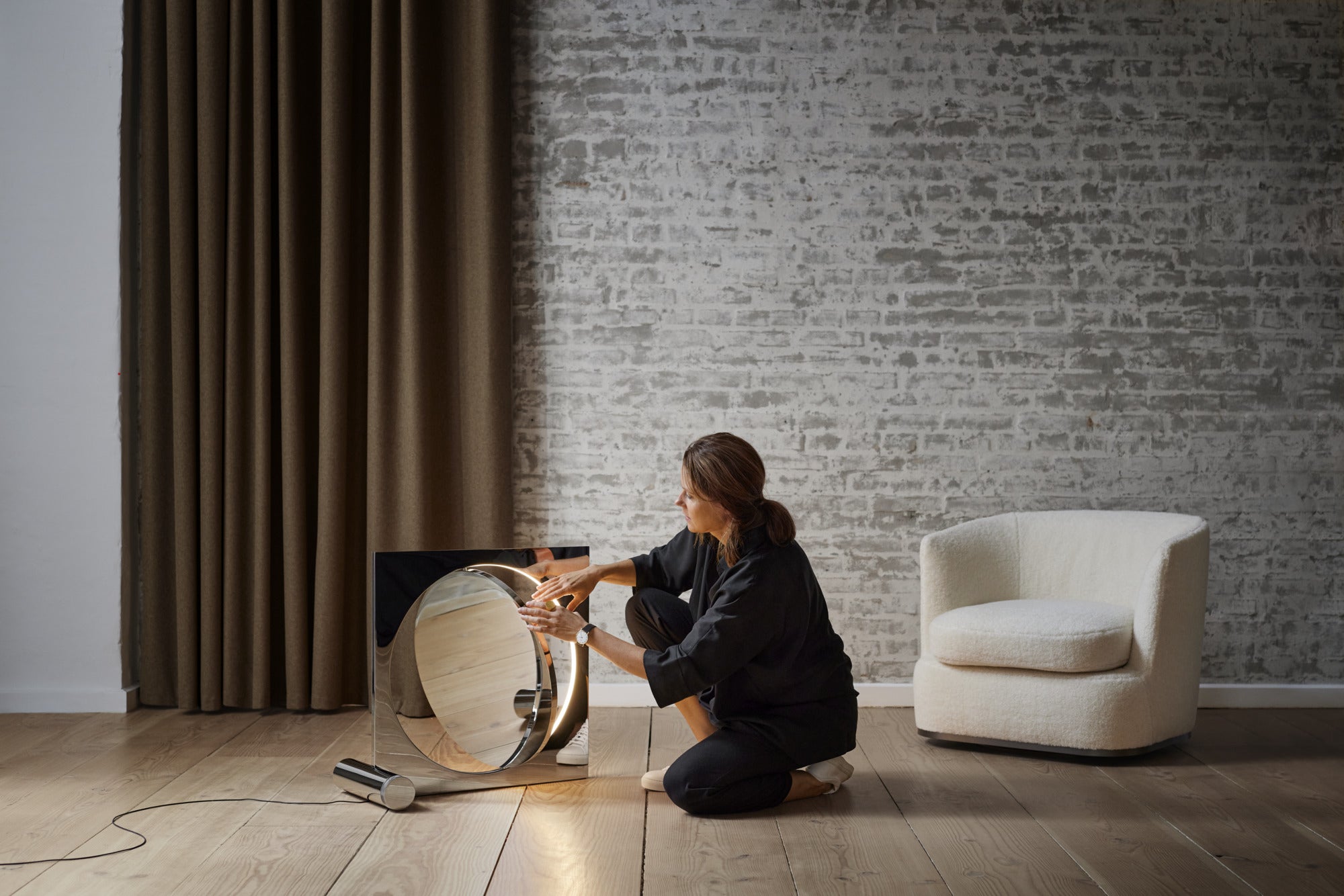 Stehlampe MOONSETTER verchromt