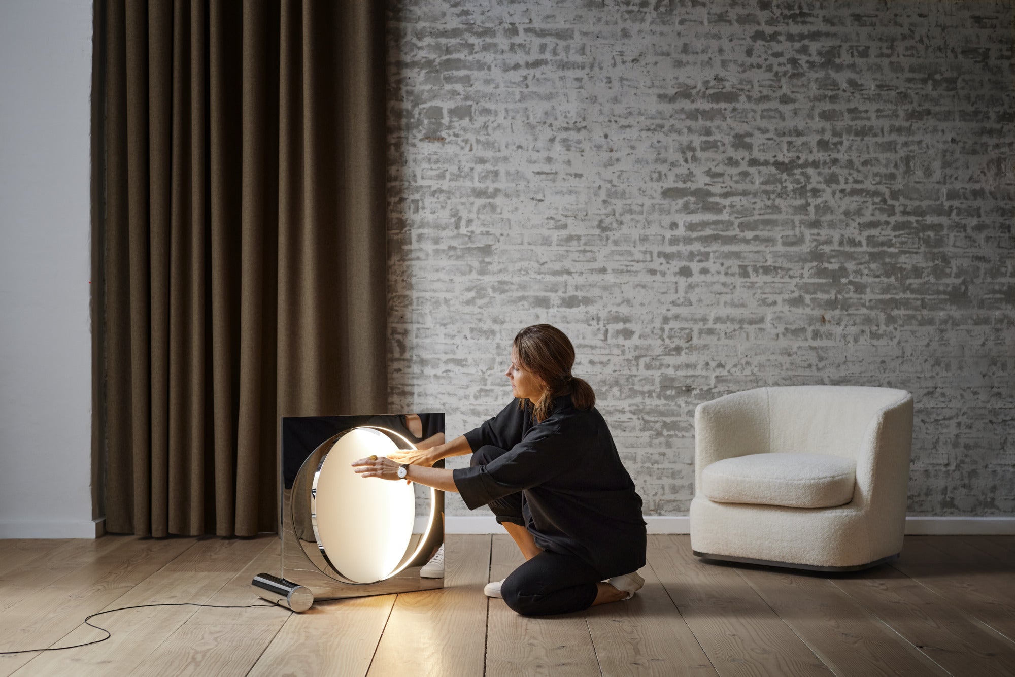 Stehlampe MOONSETTER verchromt