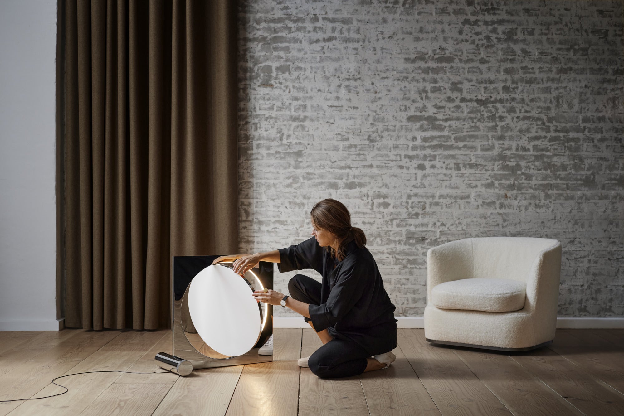 Stehlampe MOONSETTER verchromt