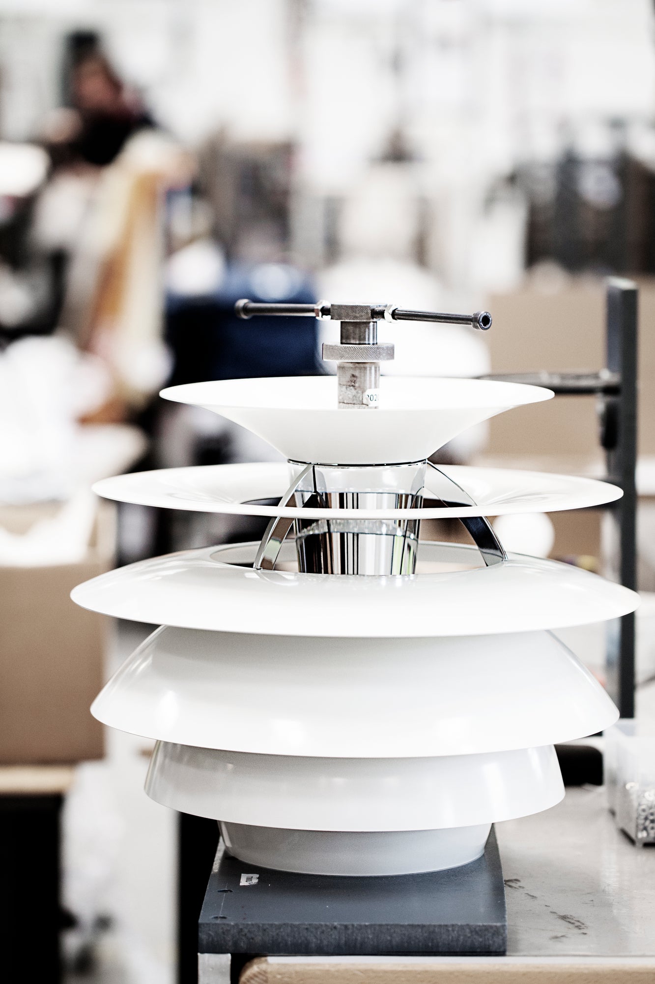 Pendant lamp PH SNOWBALL white with chrome finish