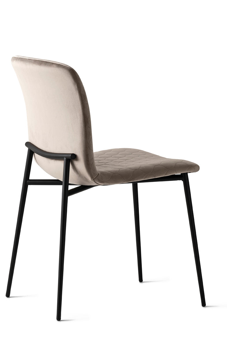 LOVE upholstered chair with a black base