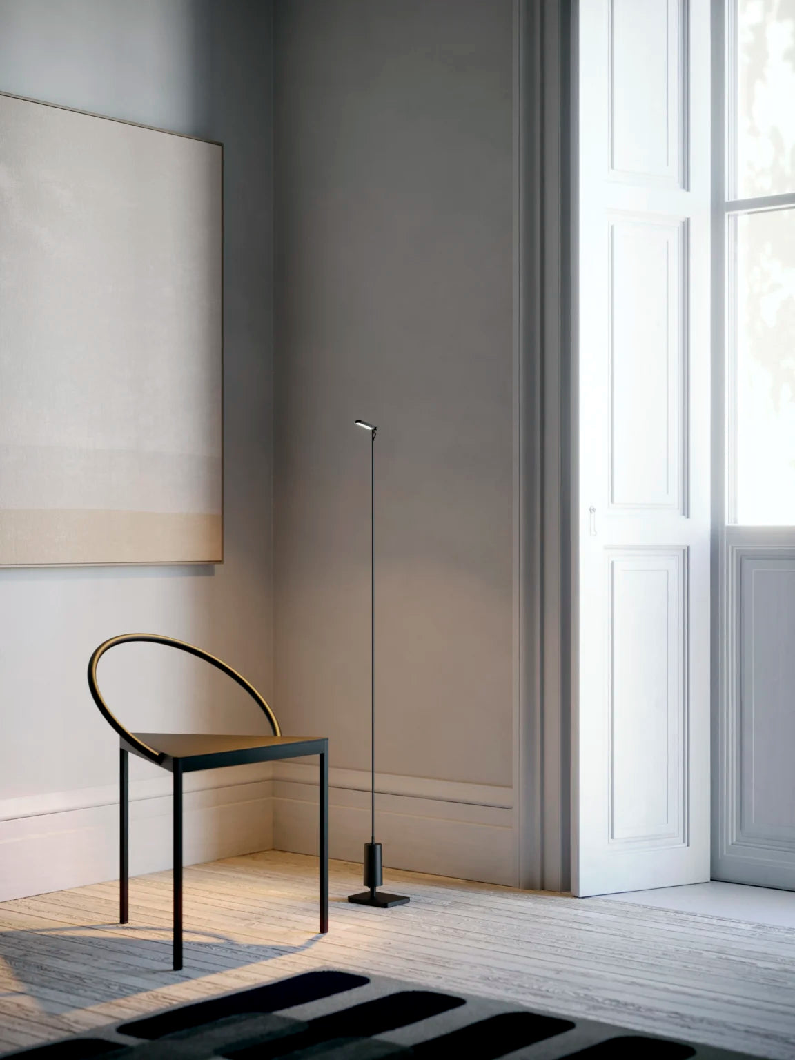 Portable outdoor floor lamp FLIA black