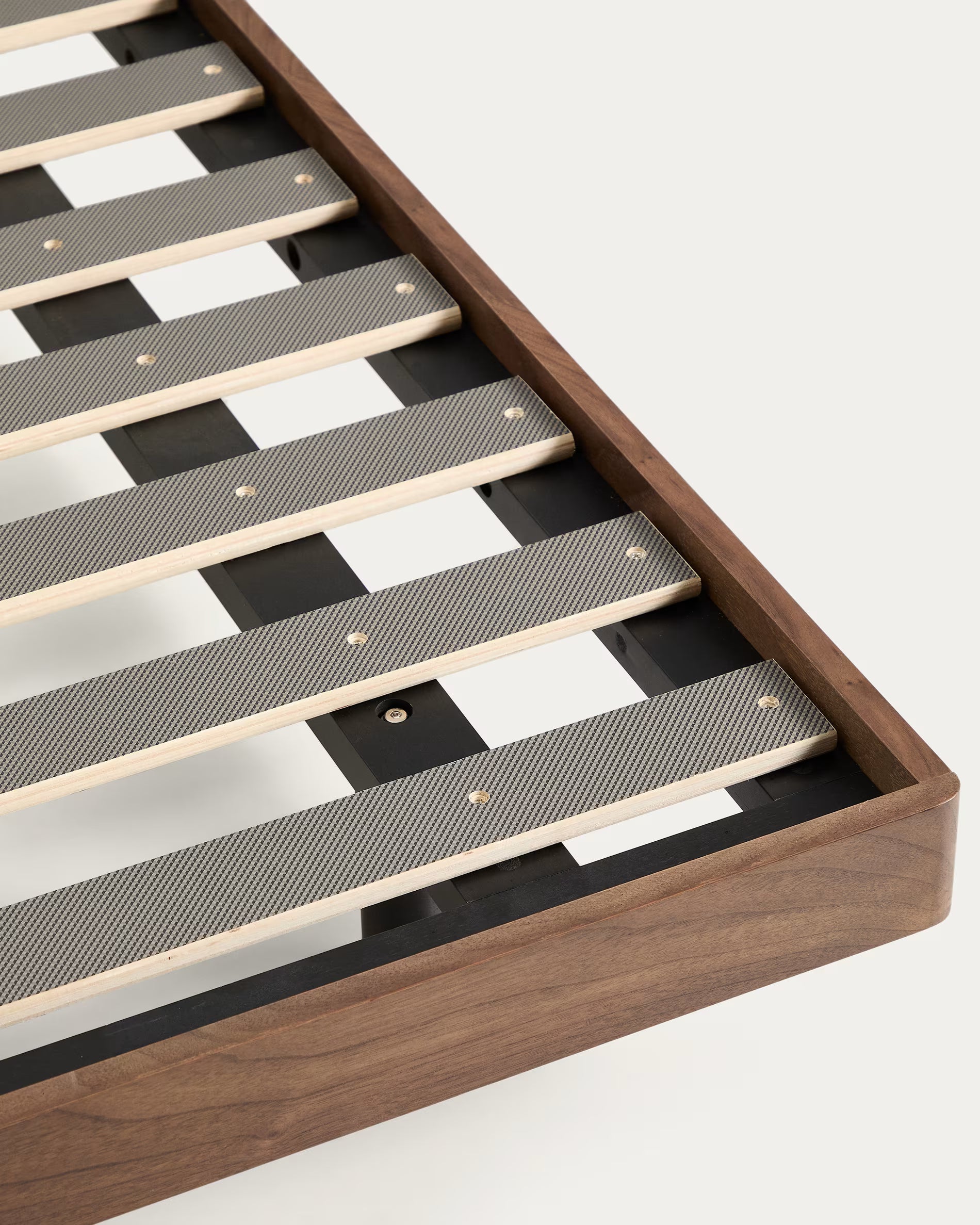 NORLEN bed base dark brown walnut veneer
