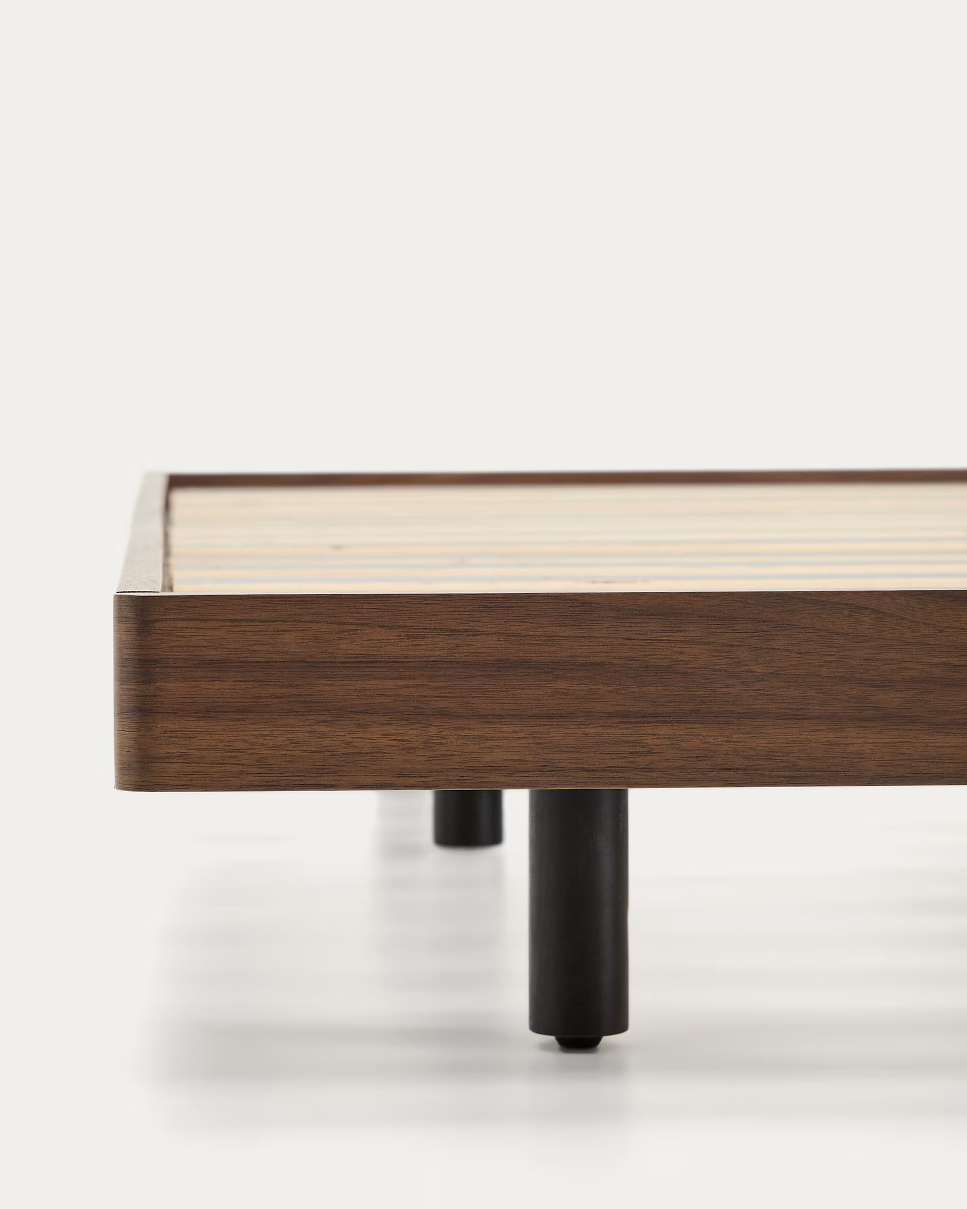 NORLEN bed base dark brown walnut veneer