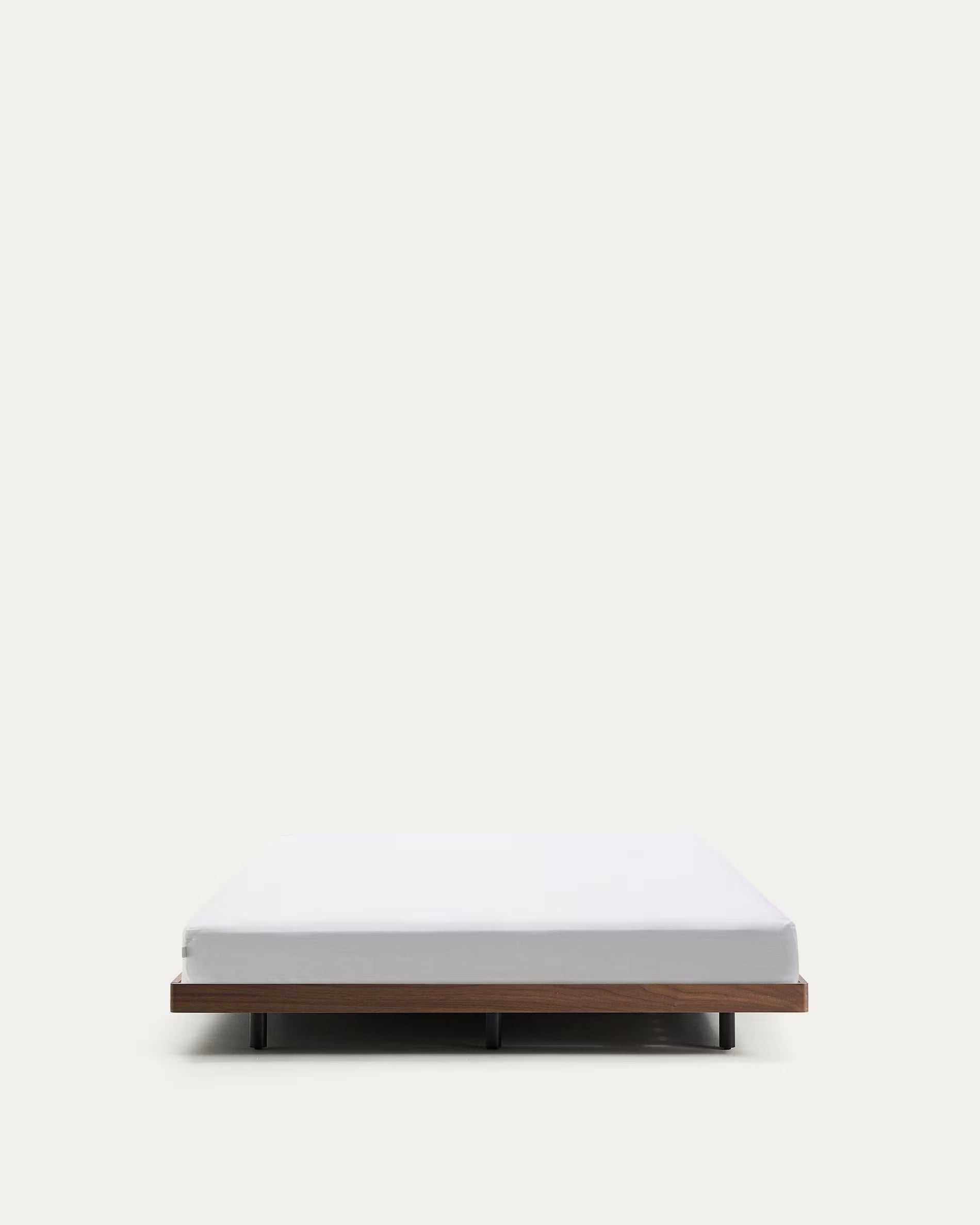 NORLEN bed base dark brown walnut veneer