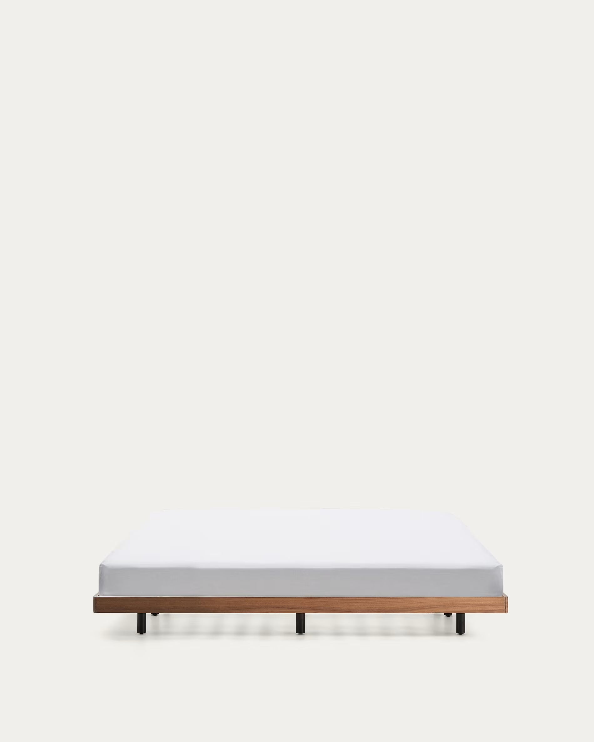 NORLEN bed base dark brown walnut veneer
