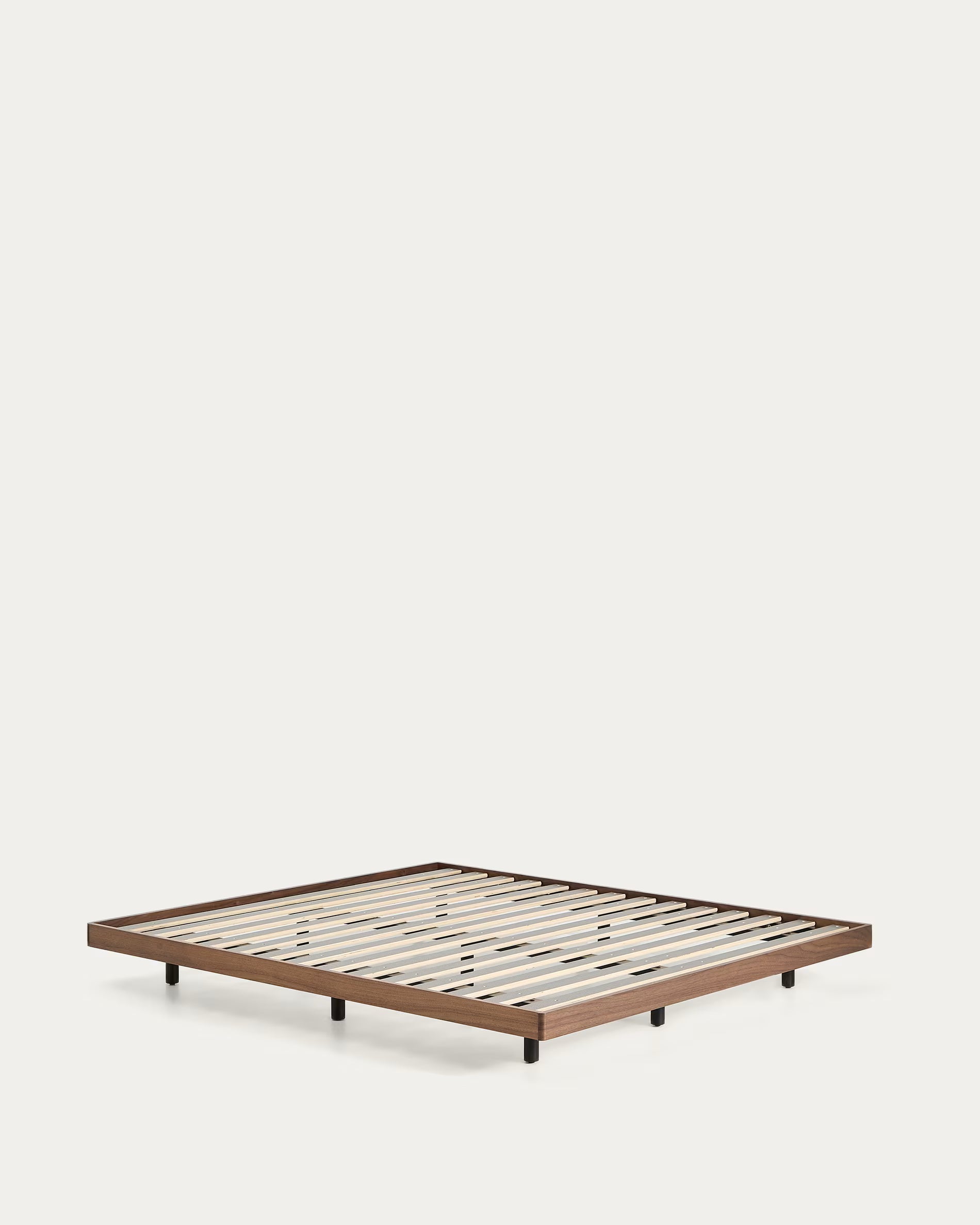 NORLEN bed base dark brown walnut veneer