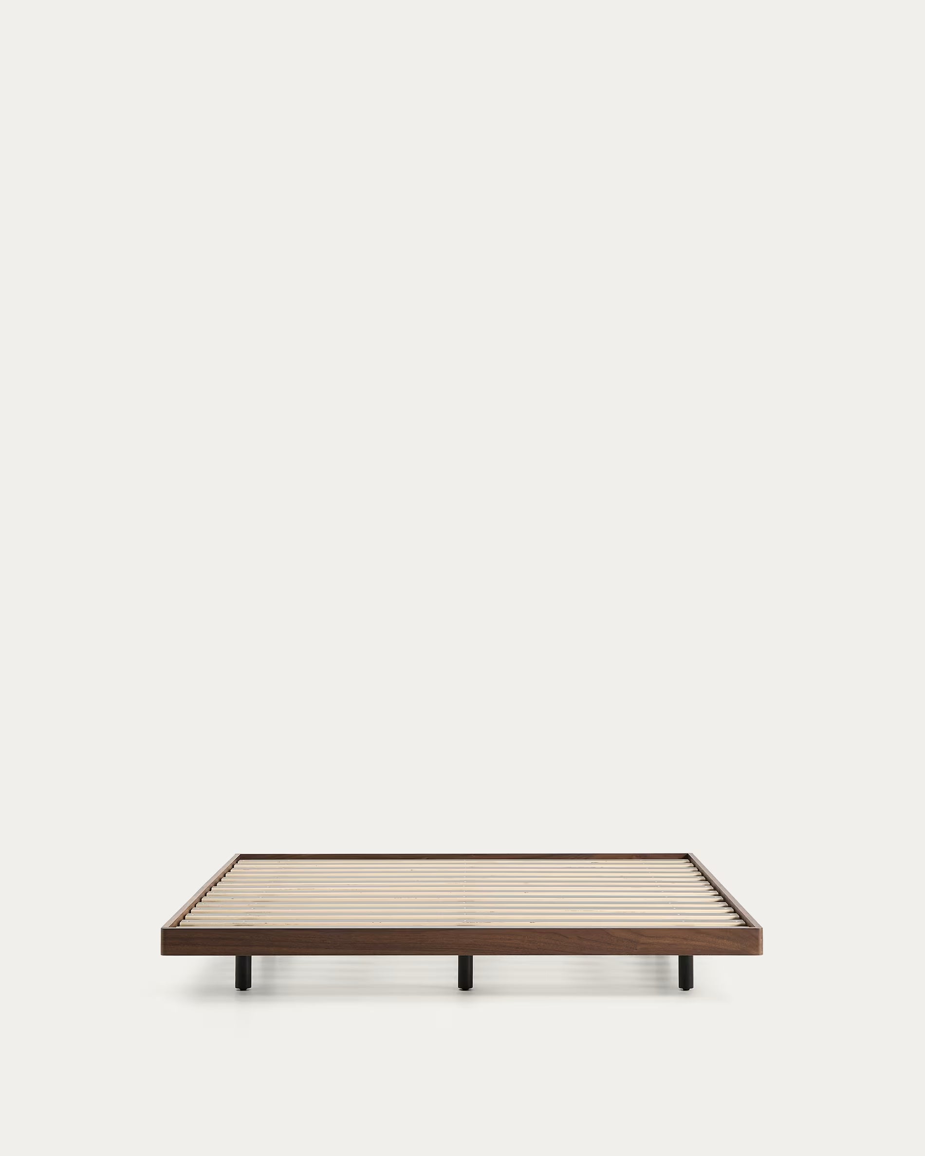 NORLEN bed base dark brown walnut veneer