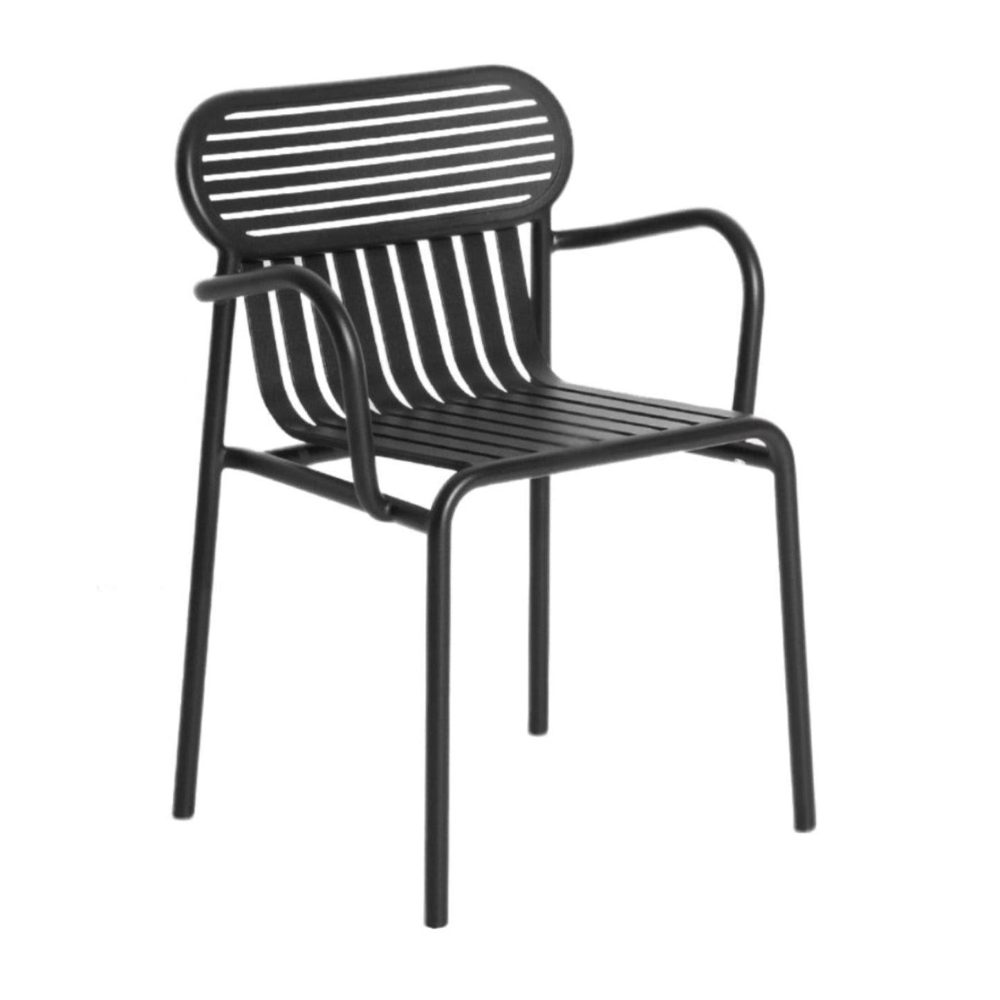 WEEK-END Black Garden Chair with Armrests