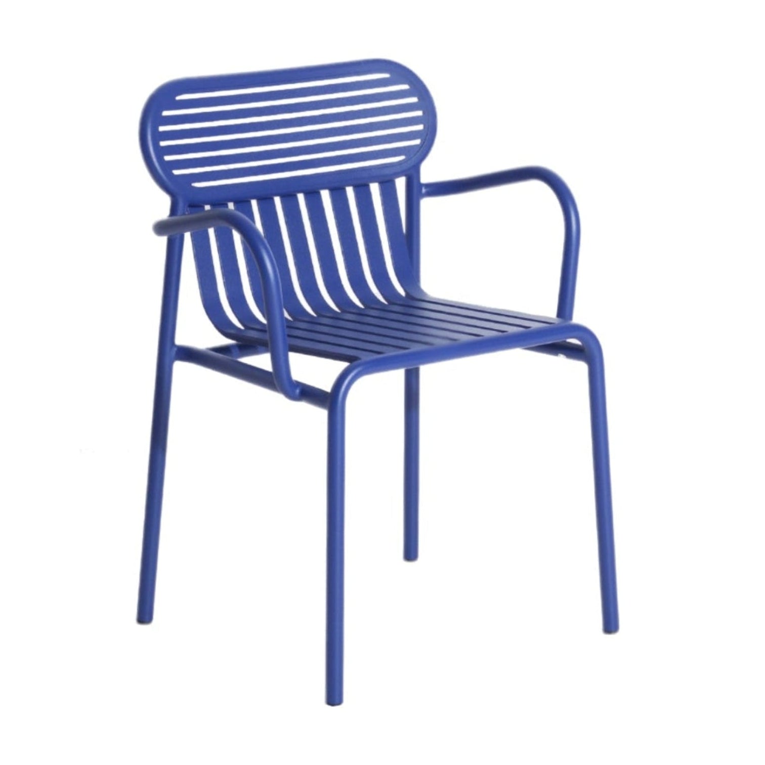 WEEK-END Dark Blue Garden Chair with Armrests