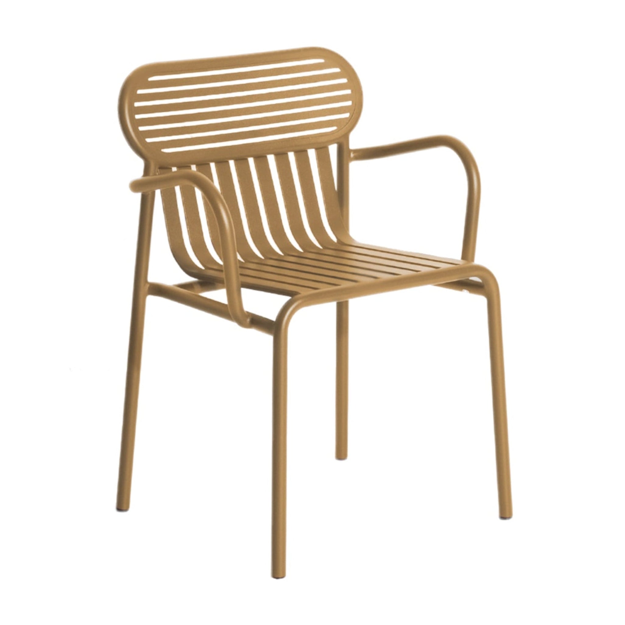 WEEK-END garden chair with armrests in gold