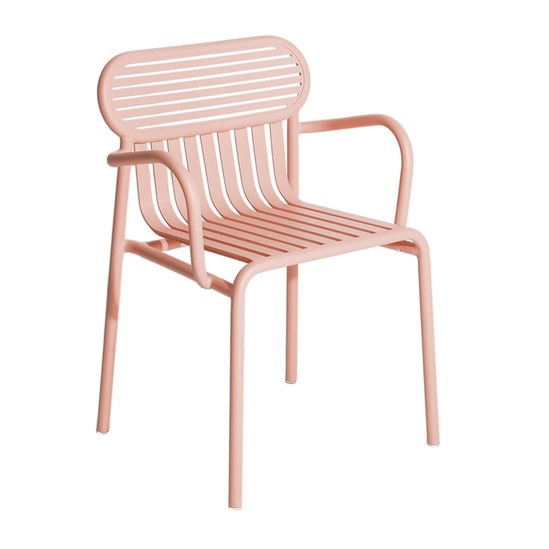 WEEK-END garden chair with armrests in pale pink