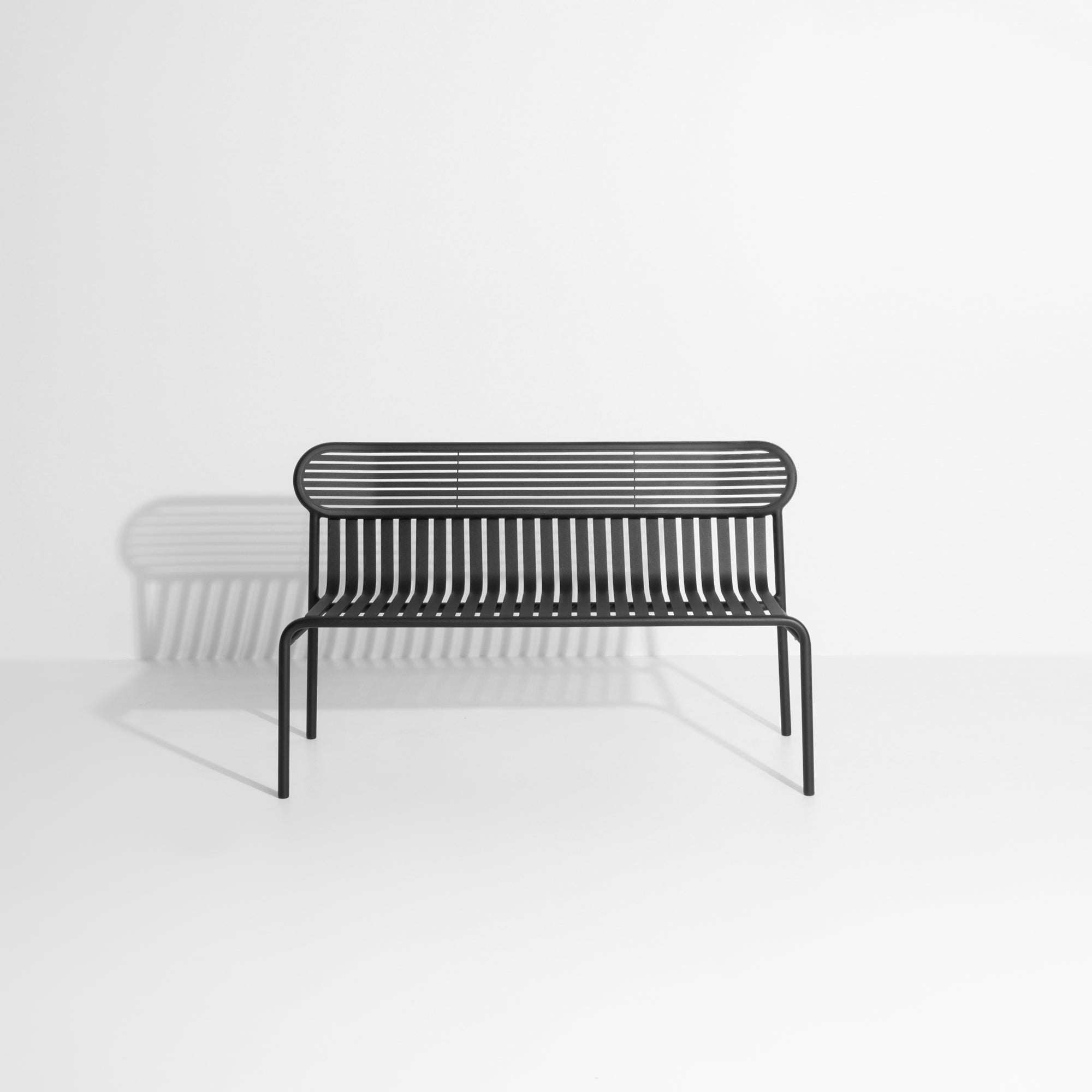 WEEK-END Black Garden Bench with Backrest