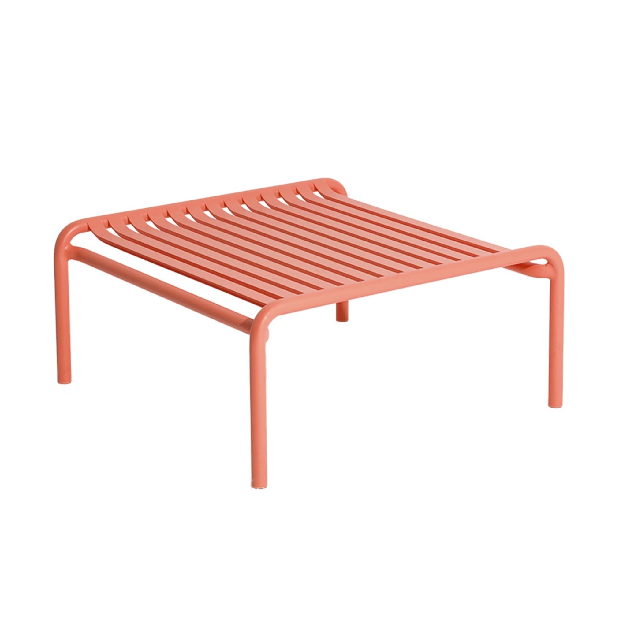 Square outdoor coffee table WEEK-END in coral.