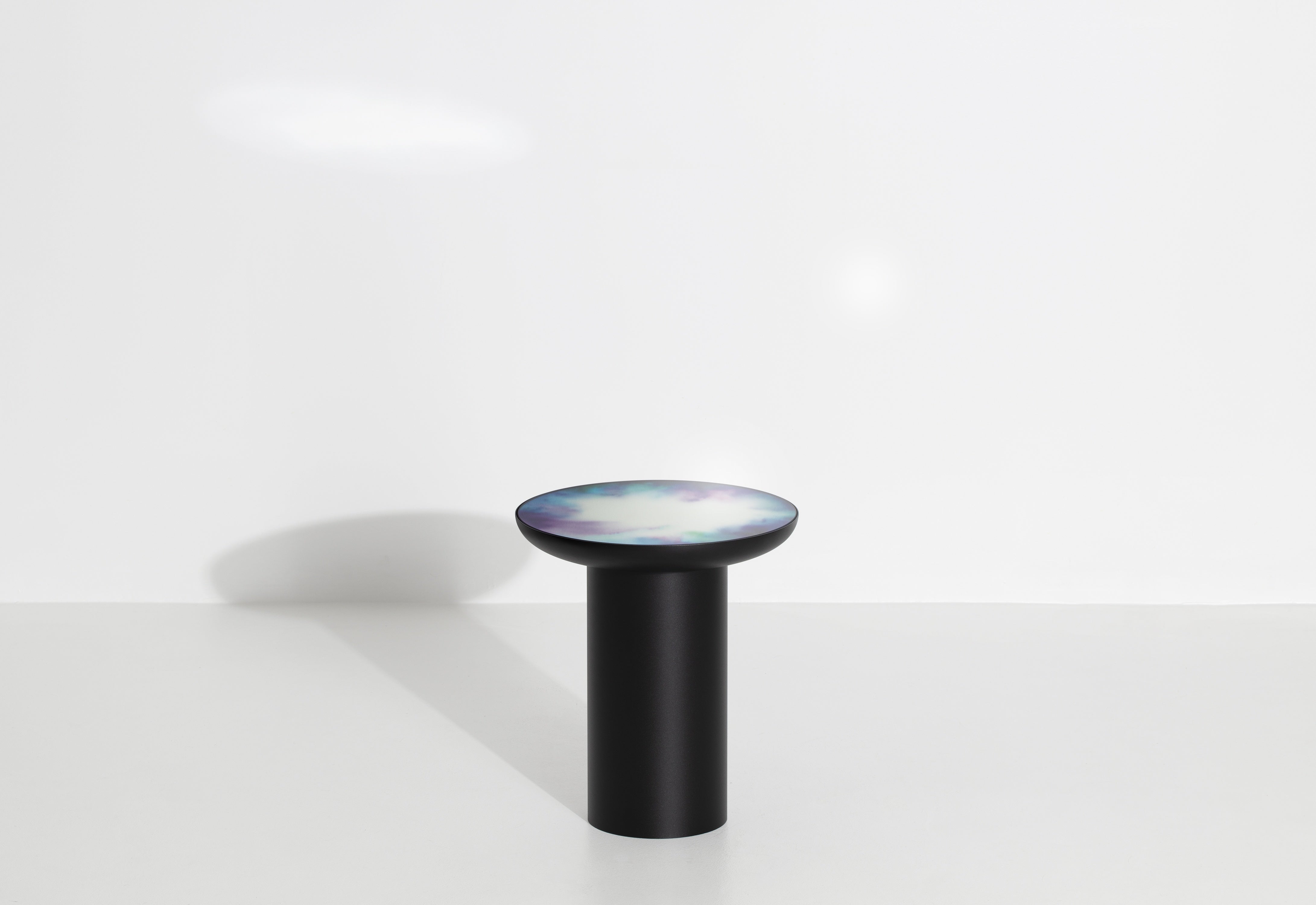FRANCIS Black Side Table with Mirrored Top