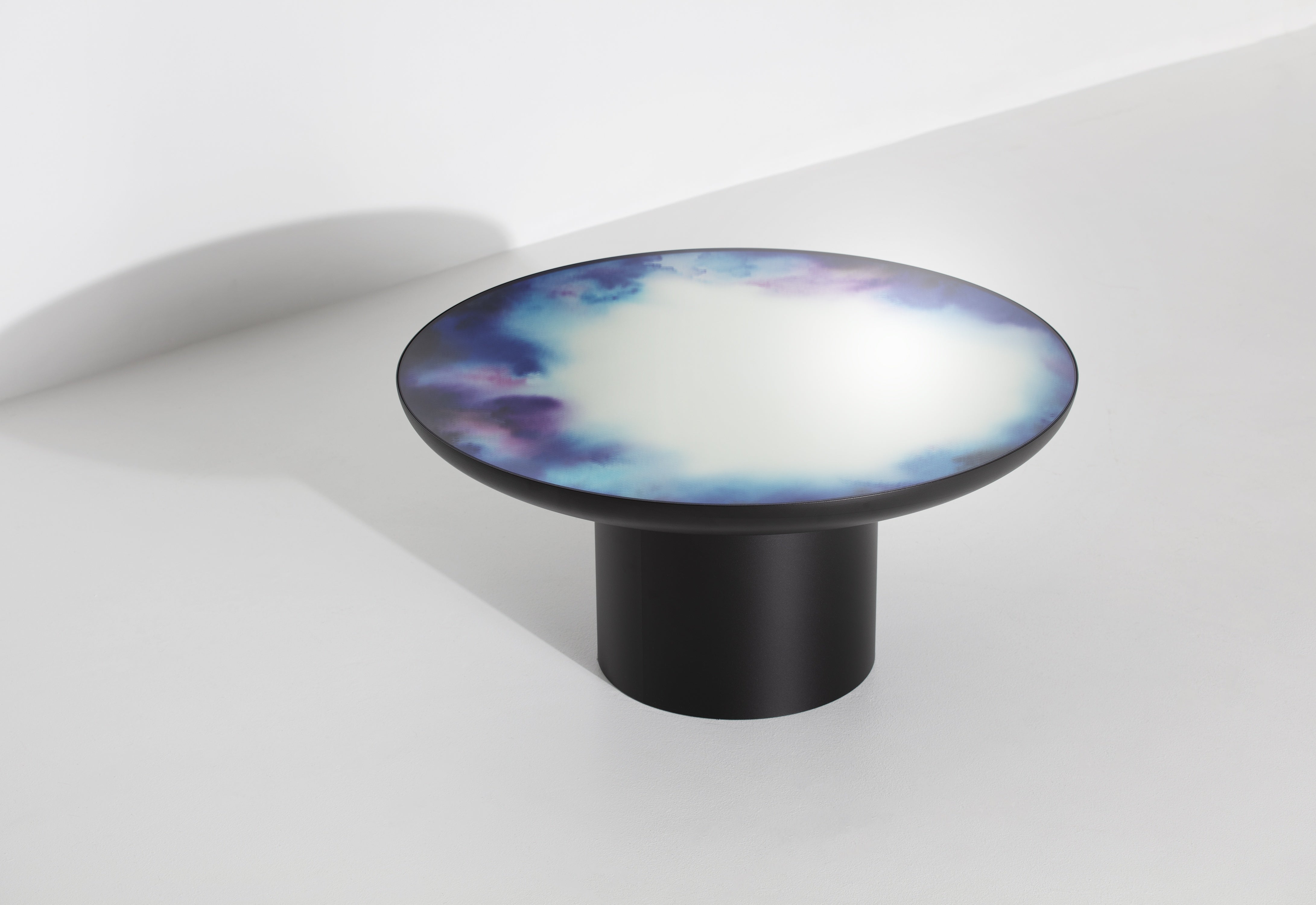 FRANCIS Black Coffee Table with Mirrored Top